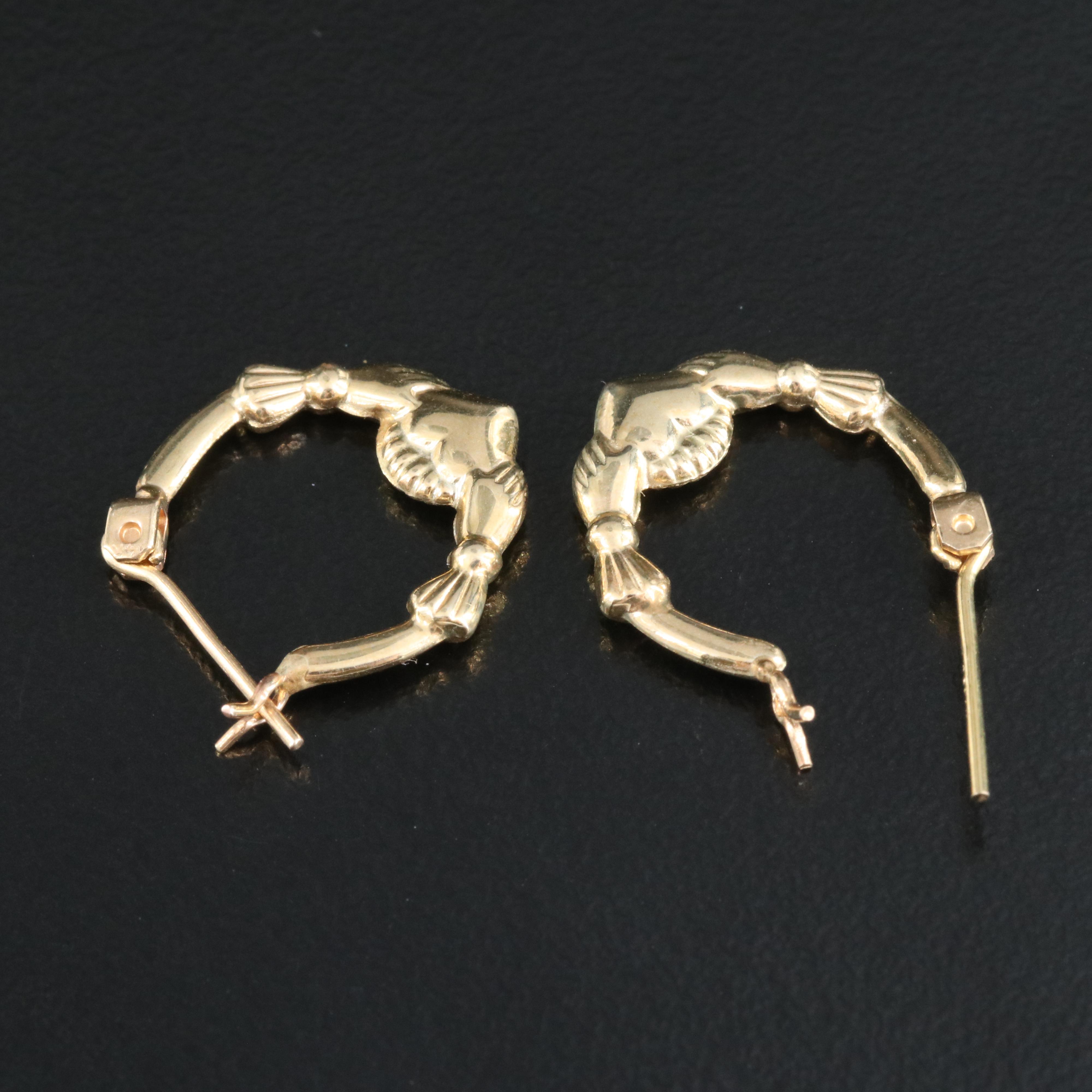 14K "Claddagh" Hoop Earrings