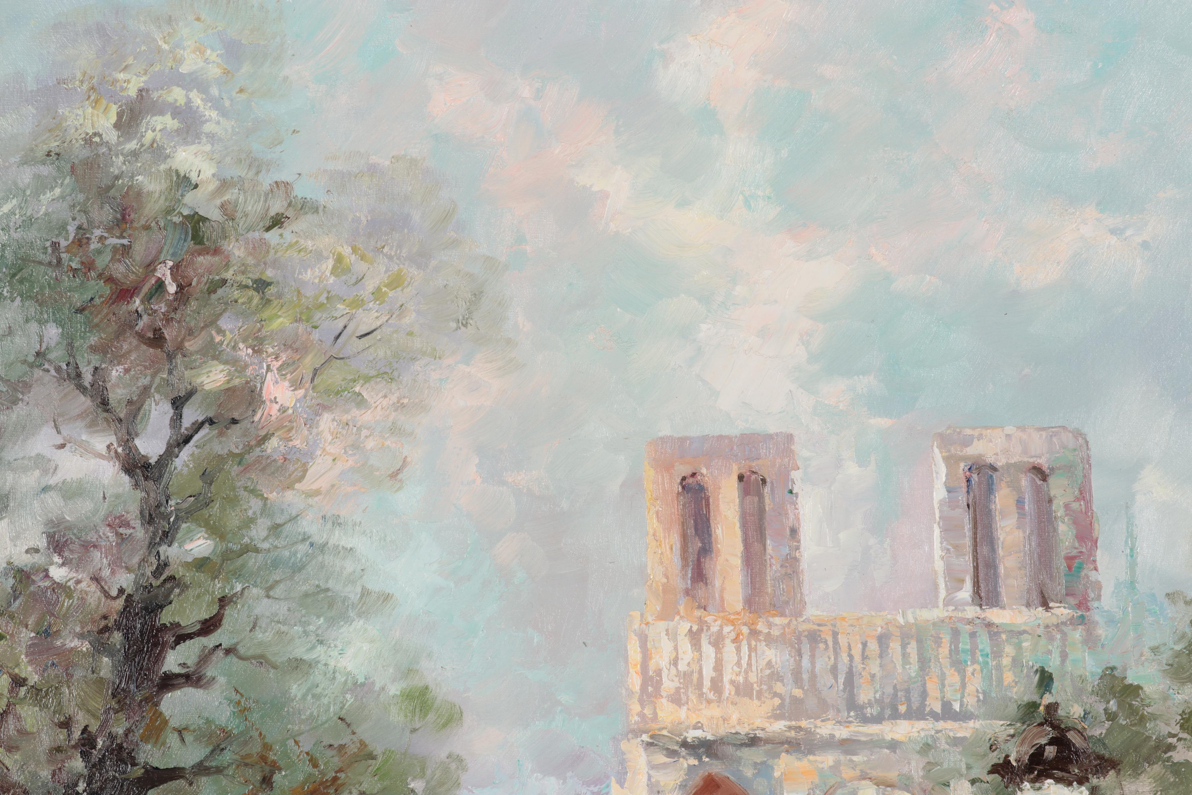 Monserrat Torrens Parisian Street Scene Oil Painting