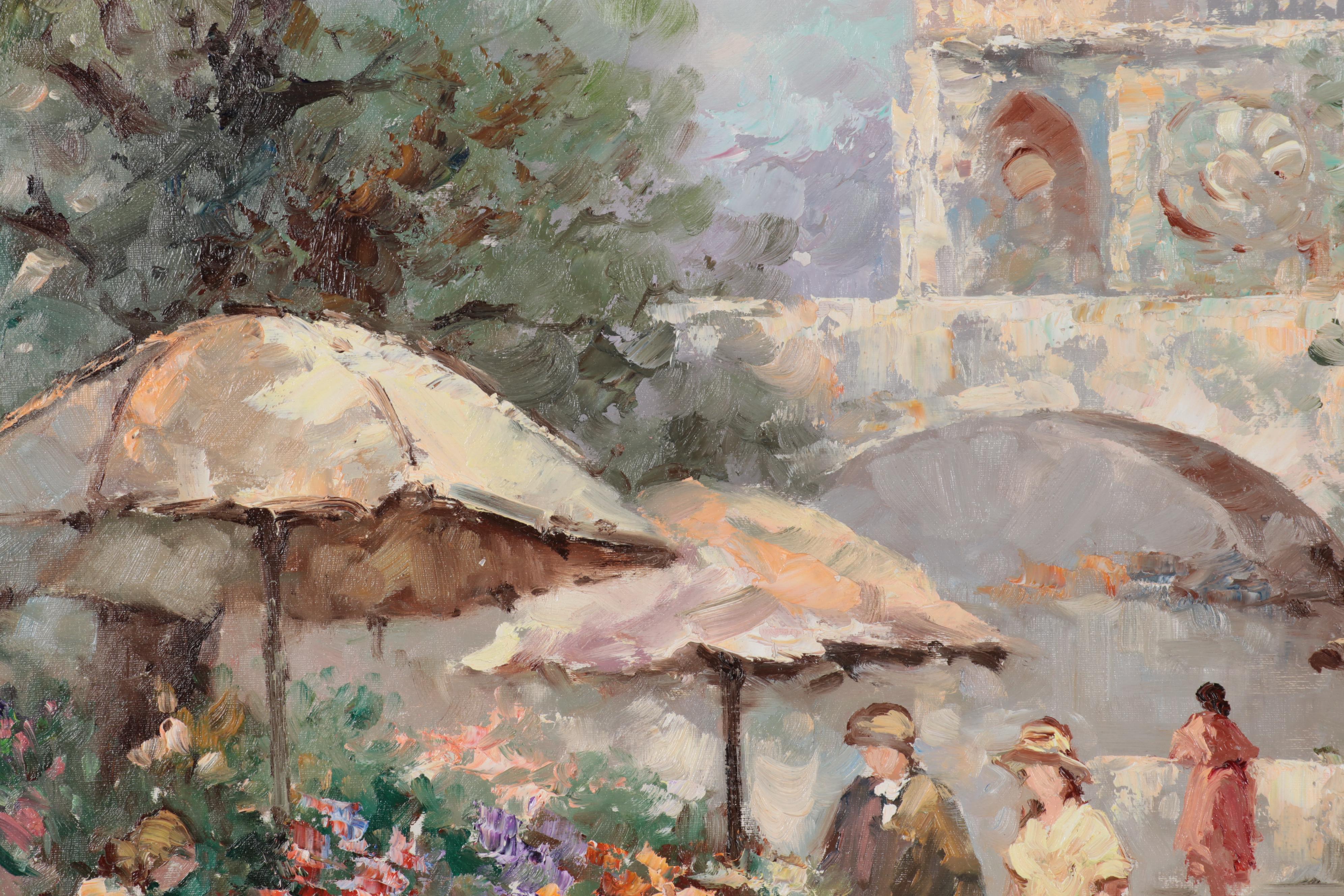 Monserrat Torrens Parisian Street Scene Oil Painting