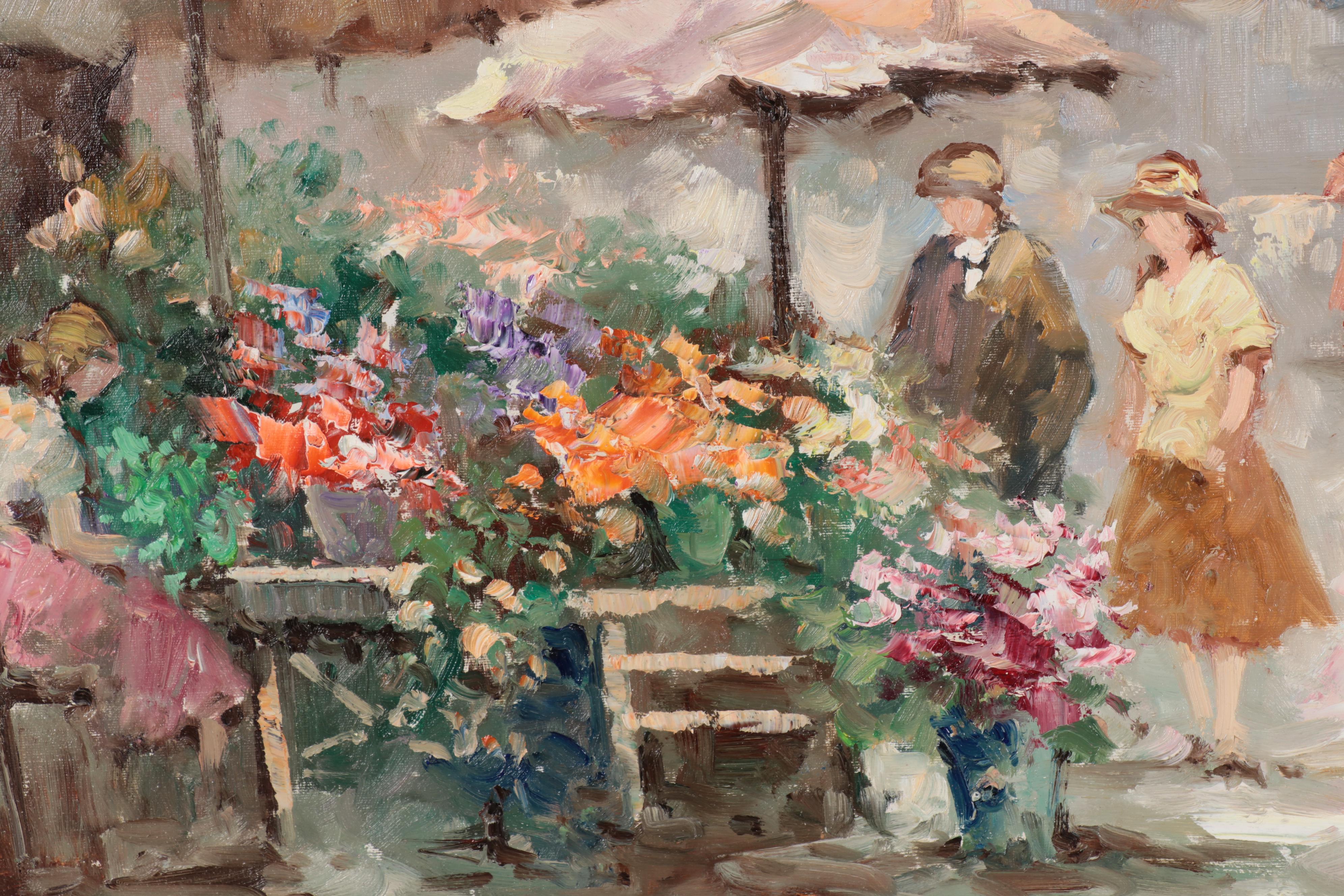 Monserrat Torrens Parisian Street Scene Oil Painting