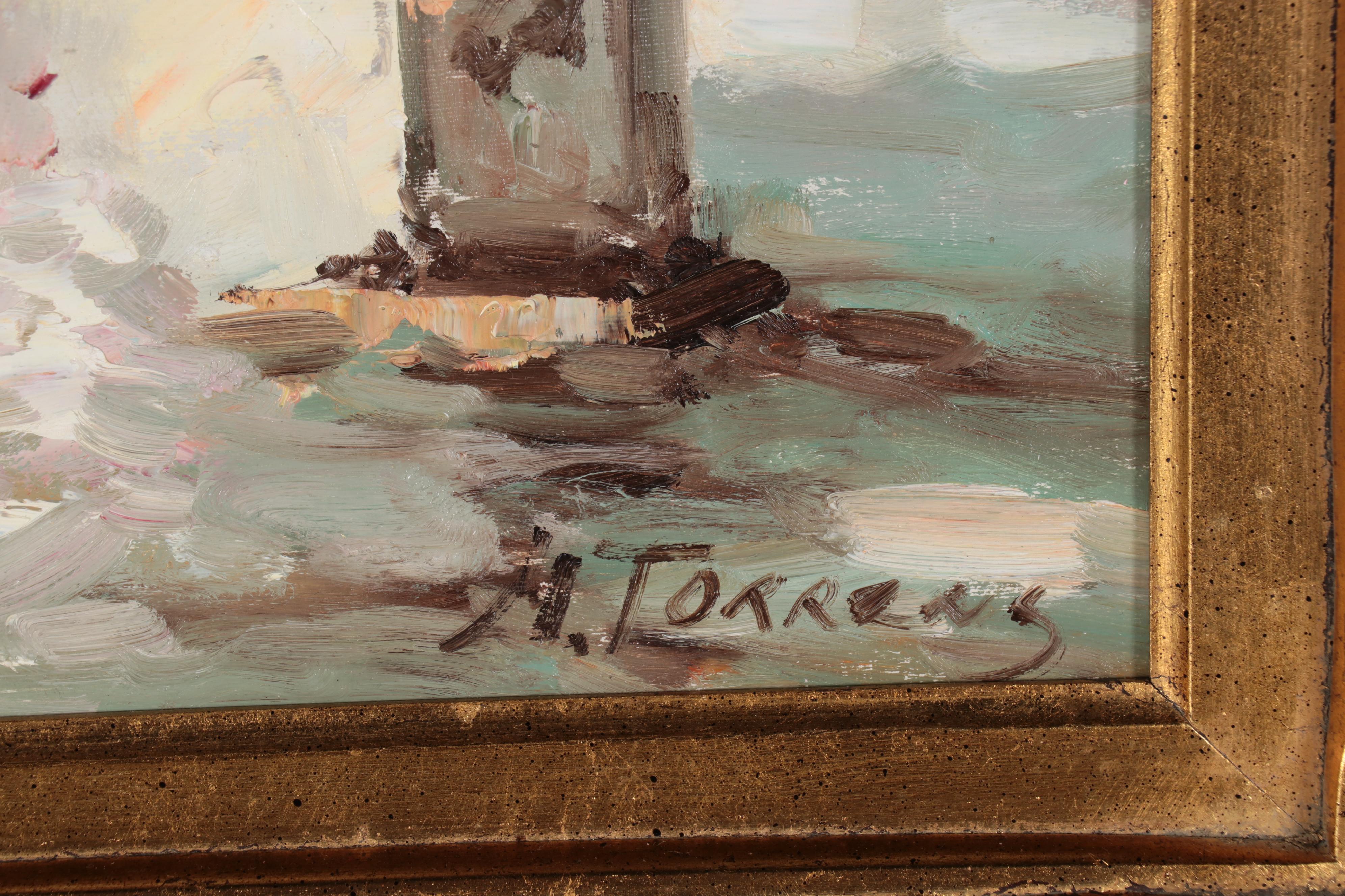 Monserrat Torrens Parisian Street Scene Oil Painting