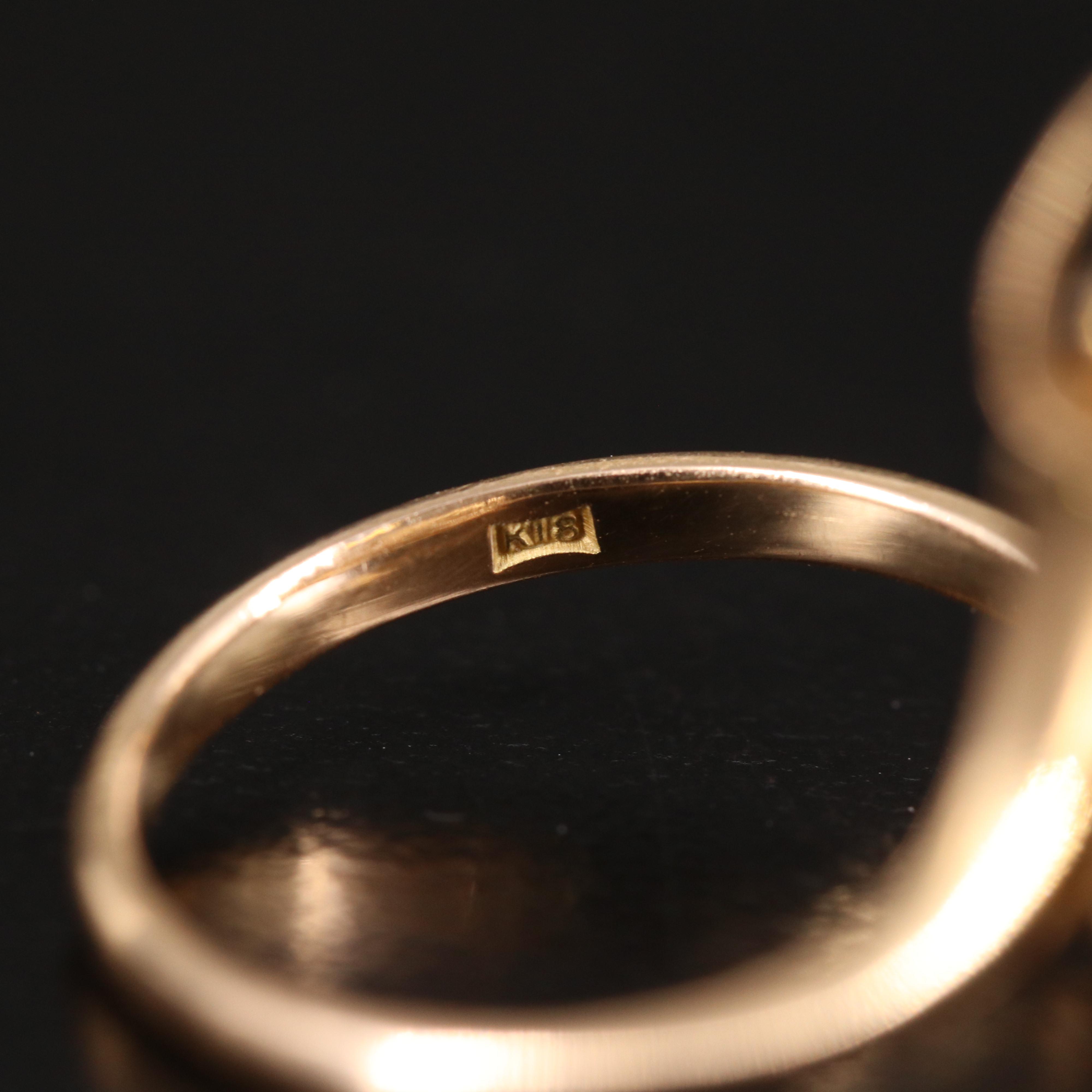 Vintage 18K Pearl Toi et Moi Ring