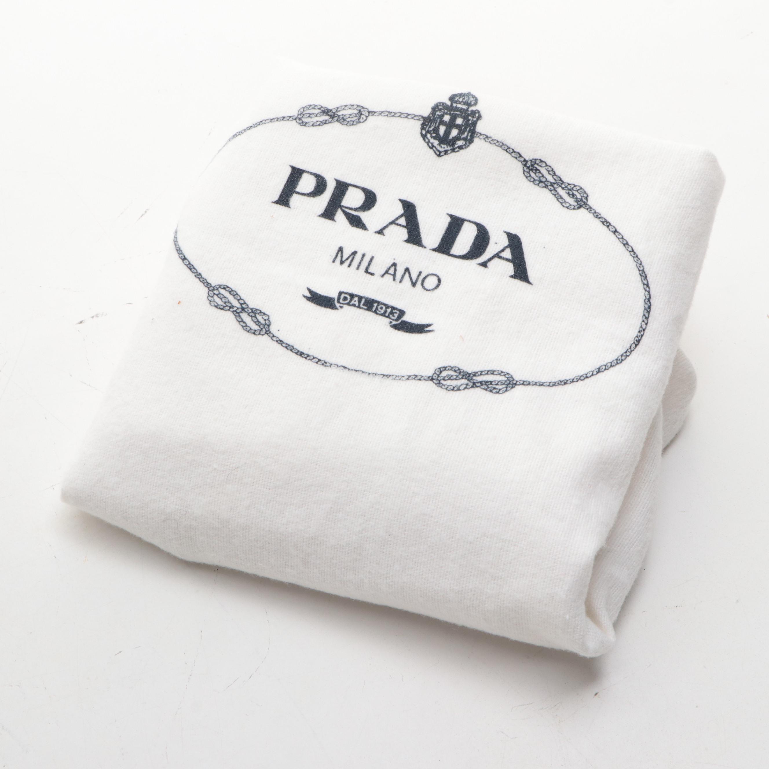 Prada Acrylic Handle Shoulder Bag in Black Tessuto Nylon