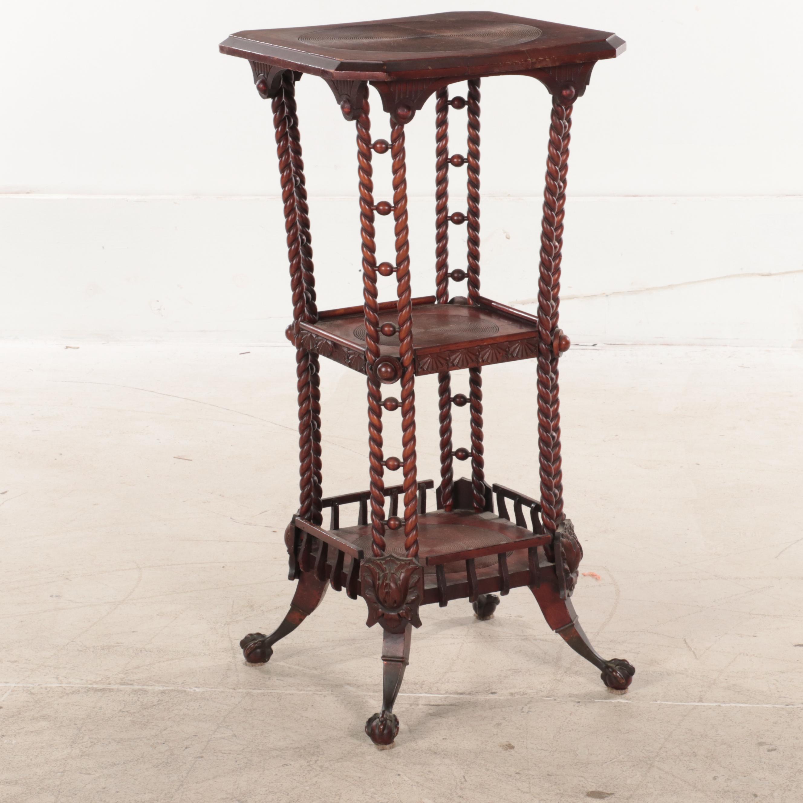 American Aesthetic Movement Three-Tier Pedestal, circa 1900