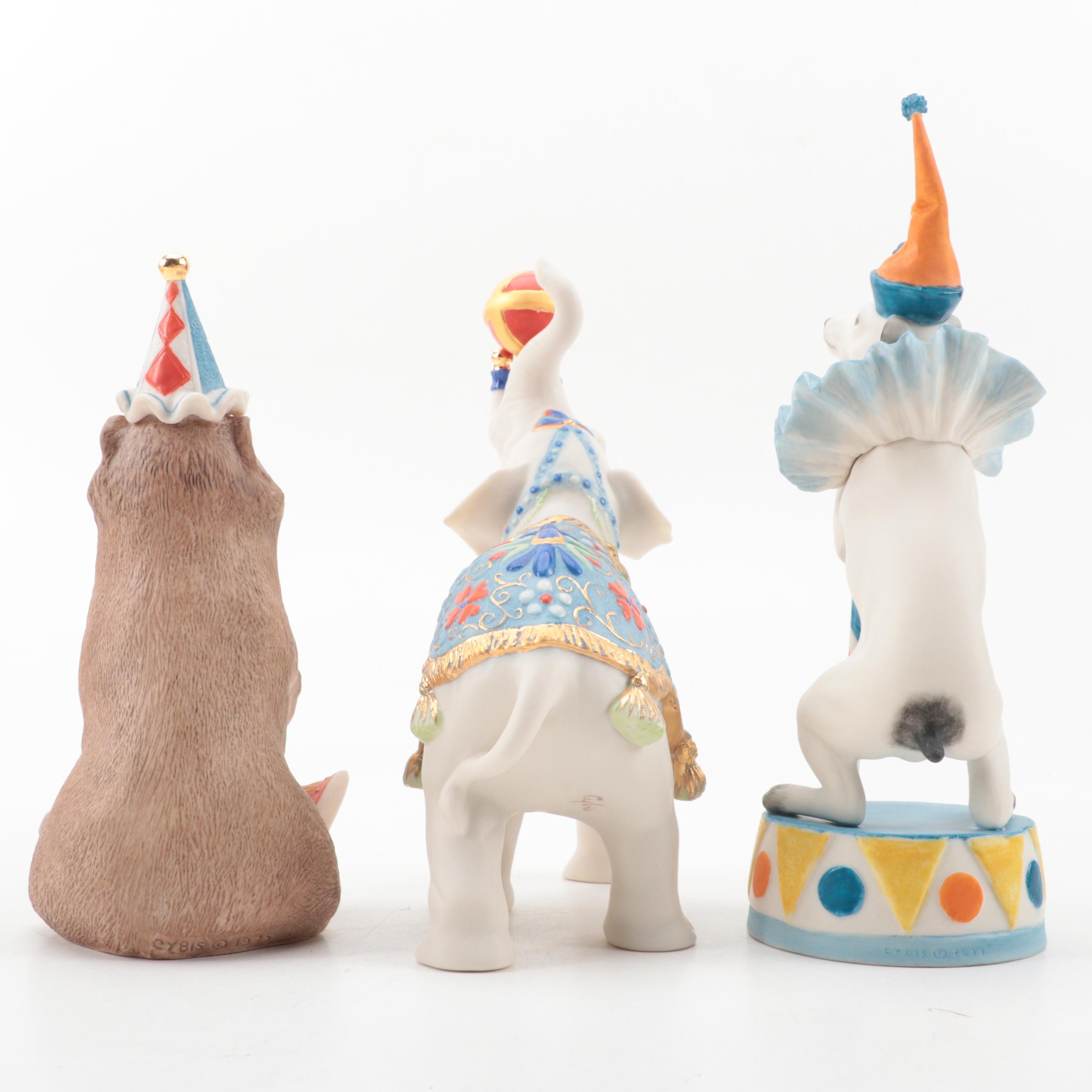 Cybis Porcelain "Barnaby, the Bicentennial Circus Bear" and Other Circus Animals