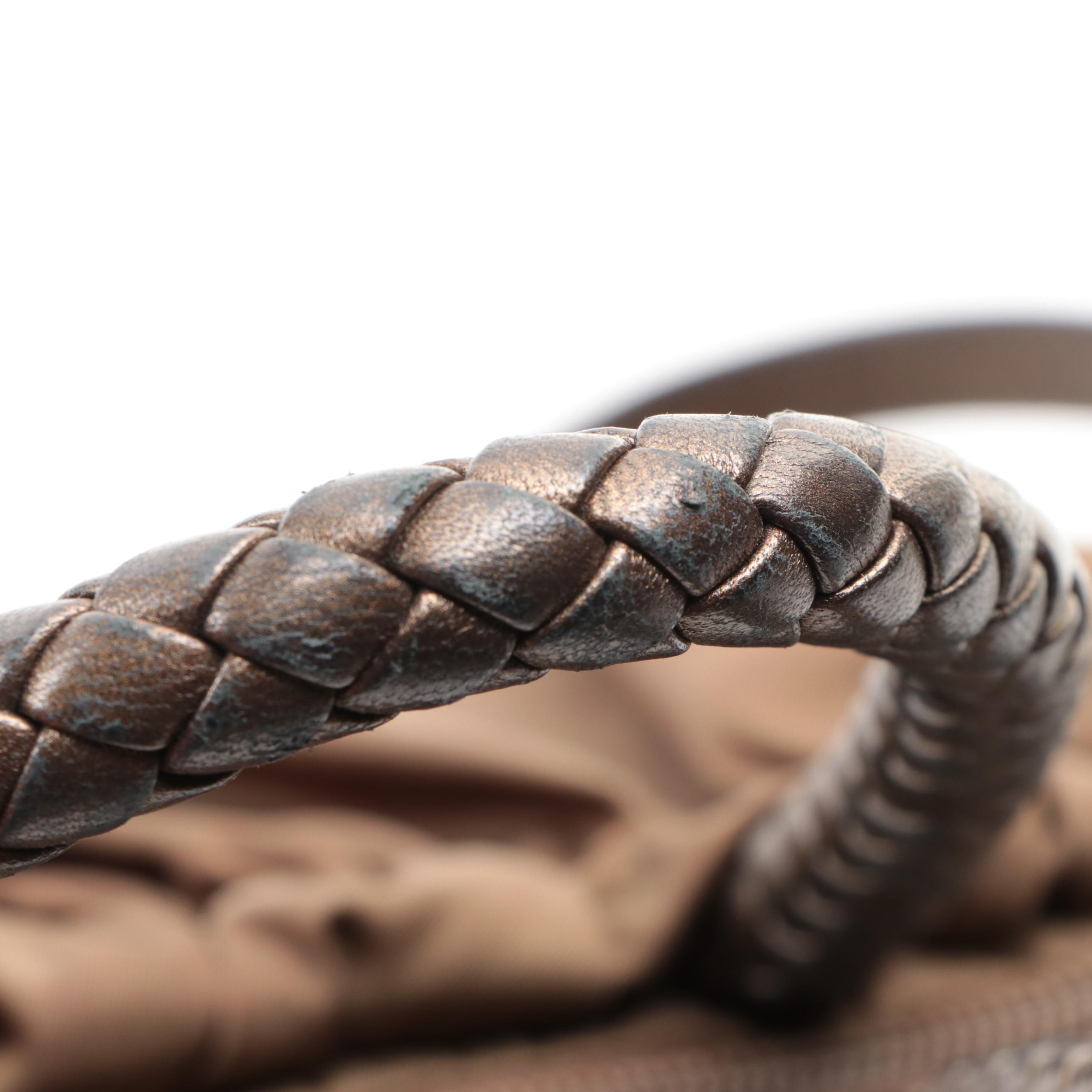 Prada Two-Way Tote in Gathered Tessuto Nylon with Woven Leather Handles