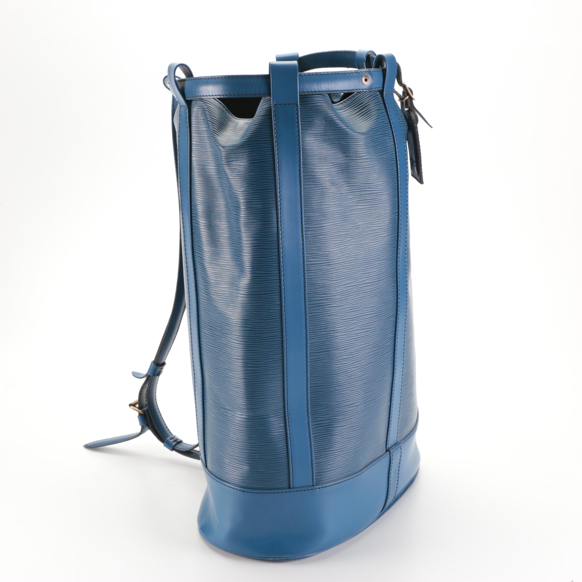 Louis Vuitton Randonnée Backpack in Toledo Blue Epi and Smooth Leather
