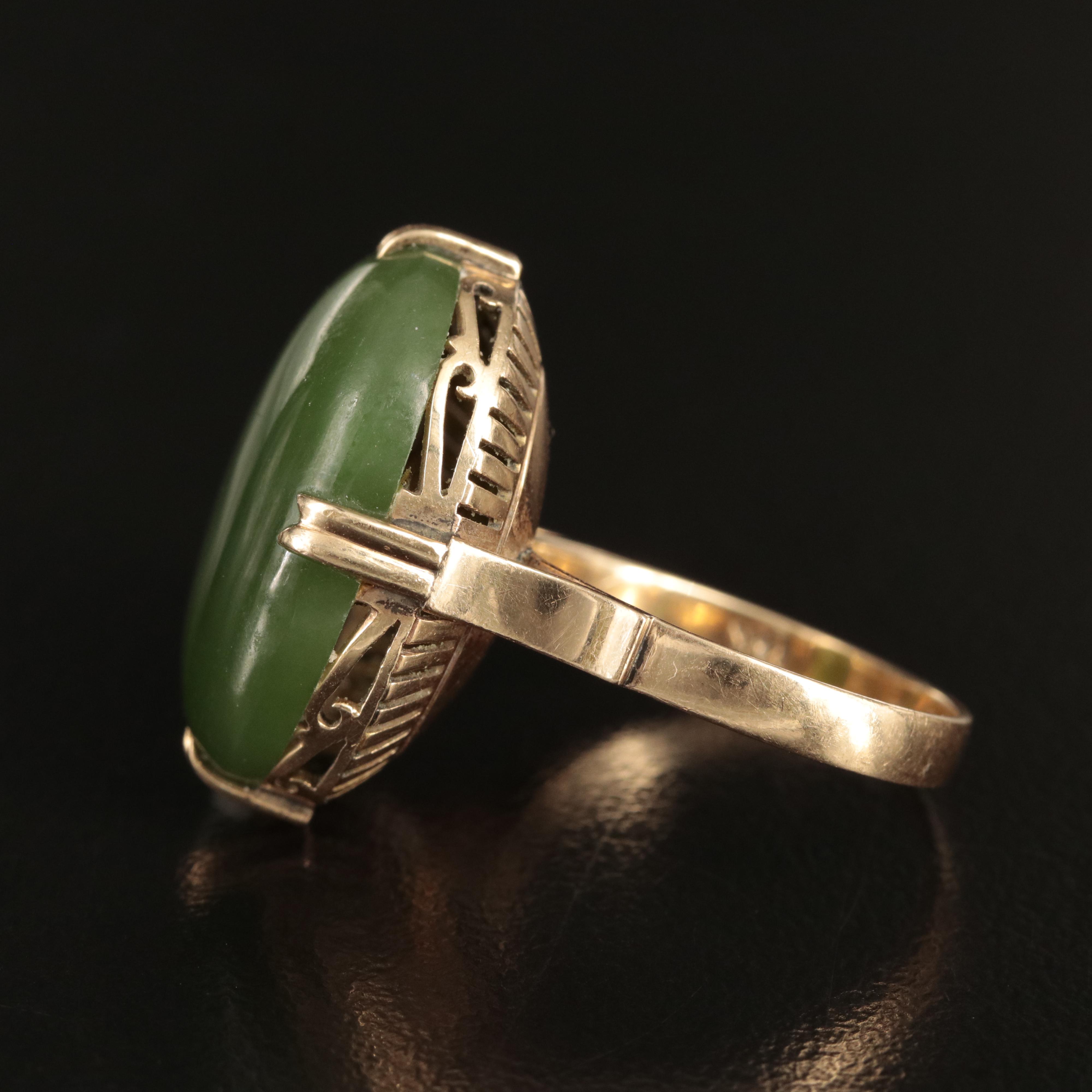14K Nephrite Ring