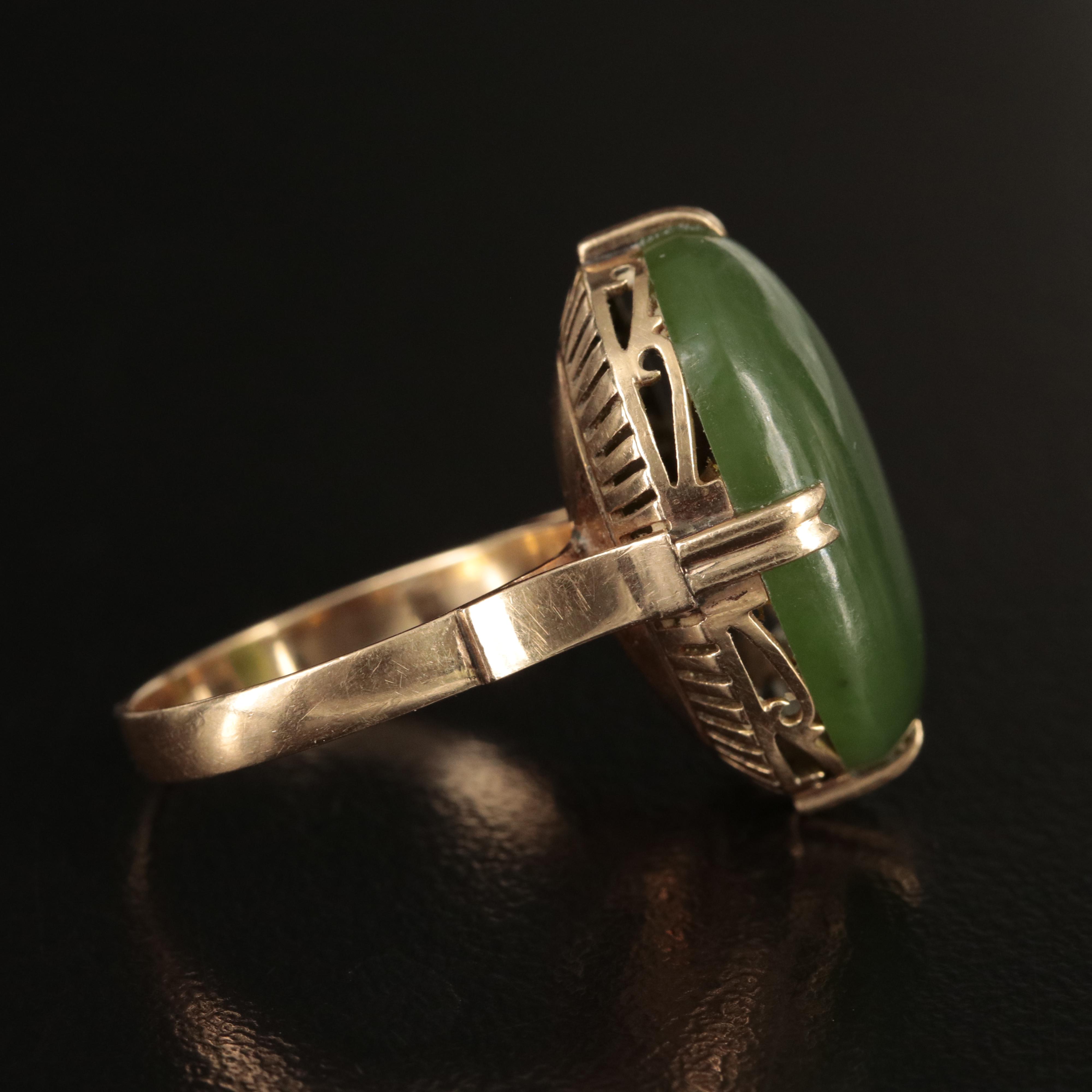 14K Nephrite Ring