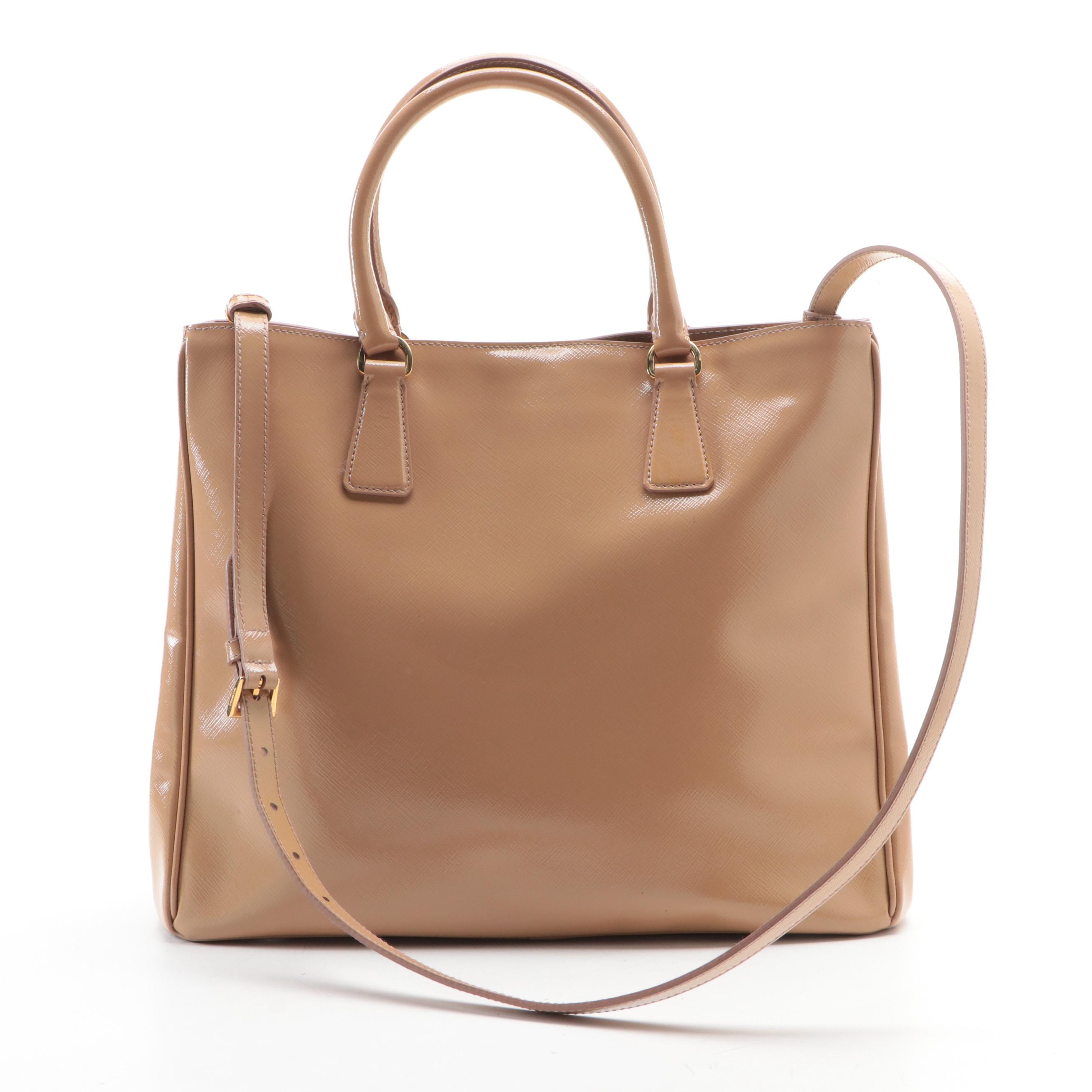 Prada Shopper Tote in Patent Saffiano Leather
