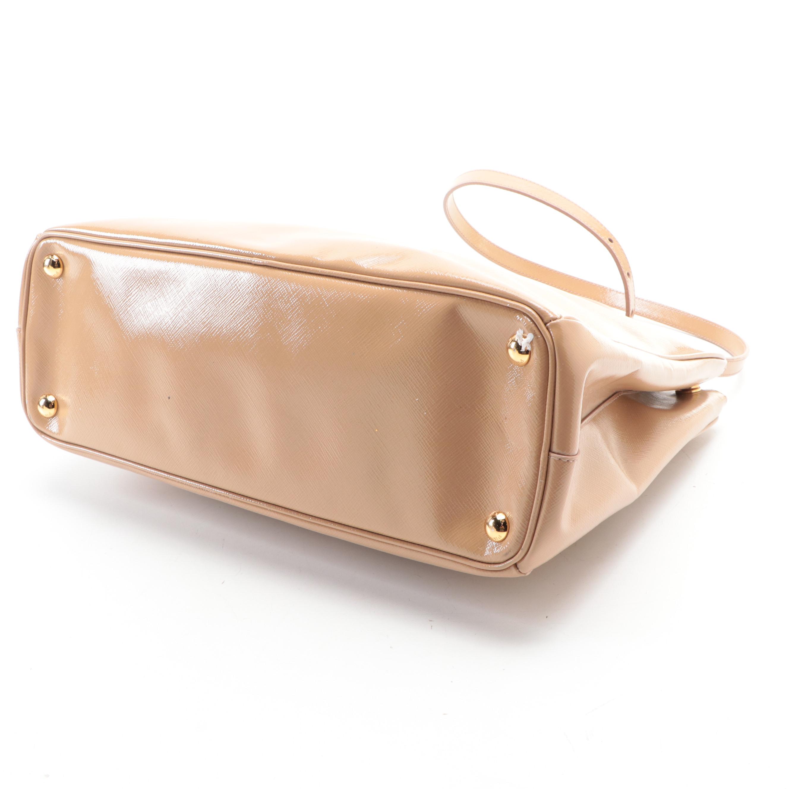 Prada Shopper Tote in Patent Saffiano Leather