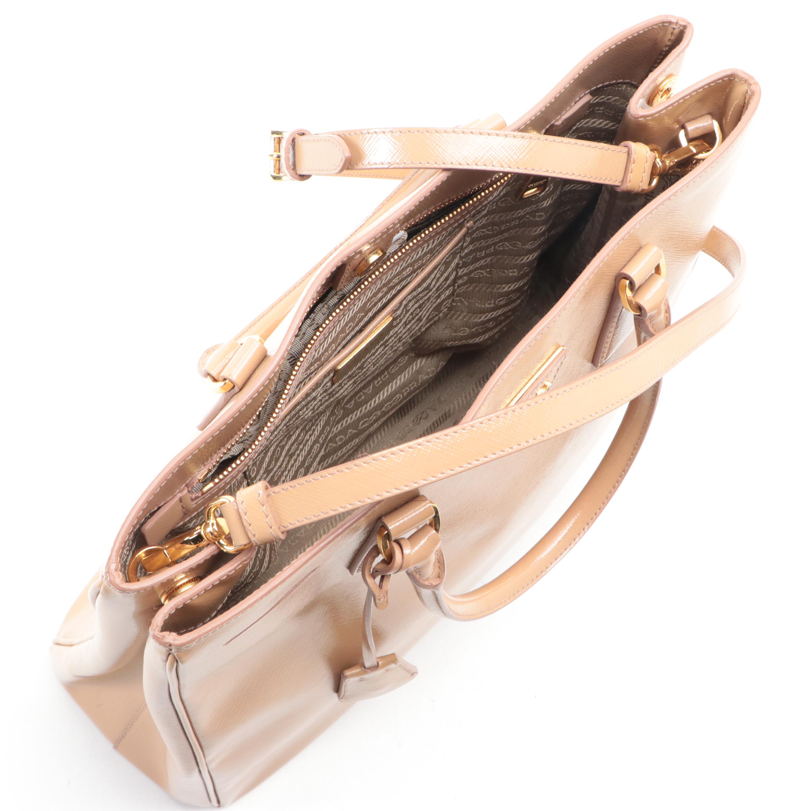 Prada Shopper Tote in Patent Saffiano Leather