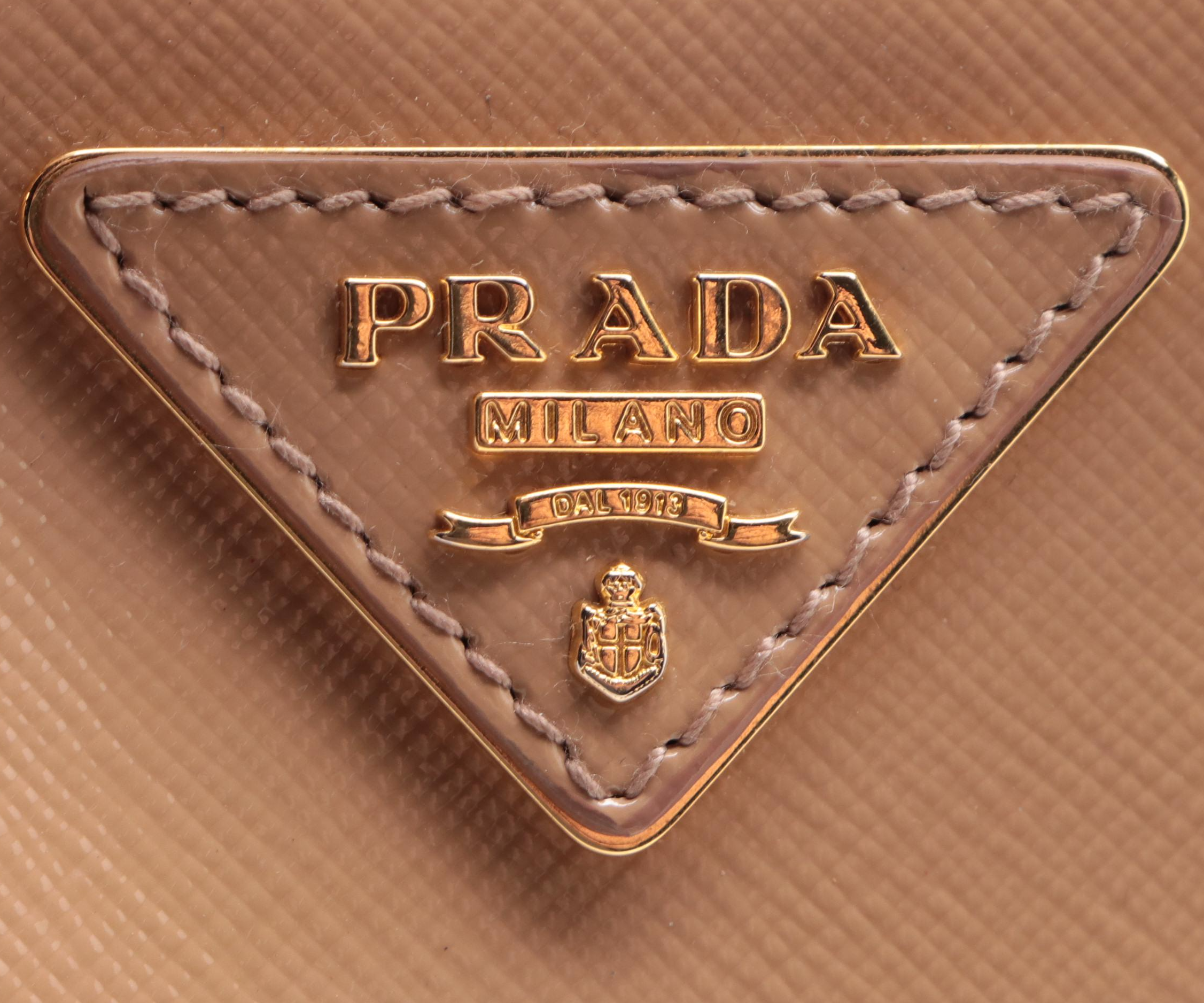 Prada Shopper Tote in Patent Saffiano Leather