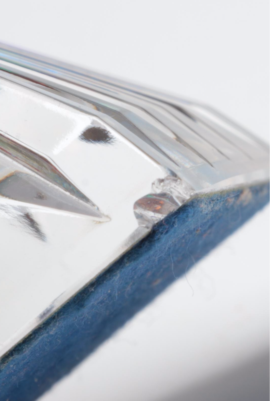 Robert Eickholt Hand Blown Art Glass Paperweight and Other Iridescent Pyramid