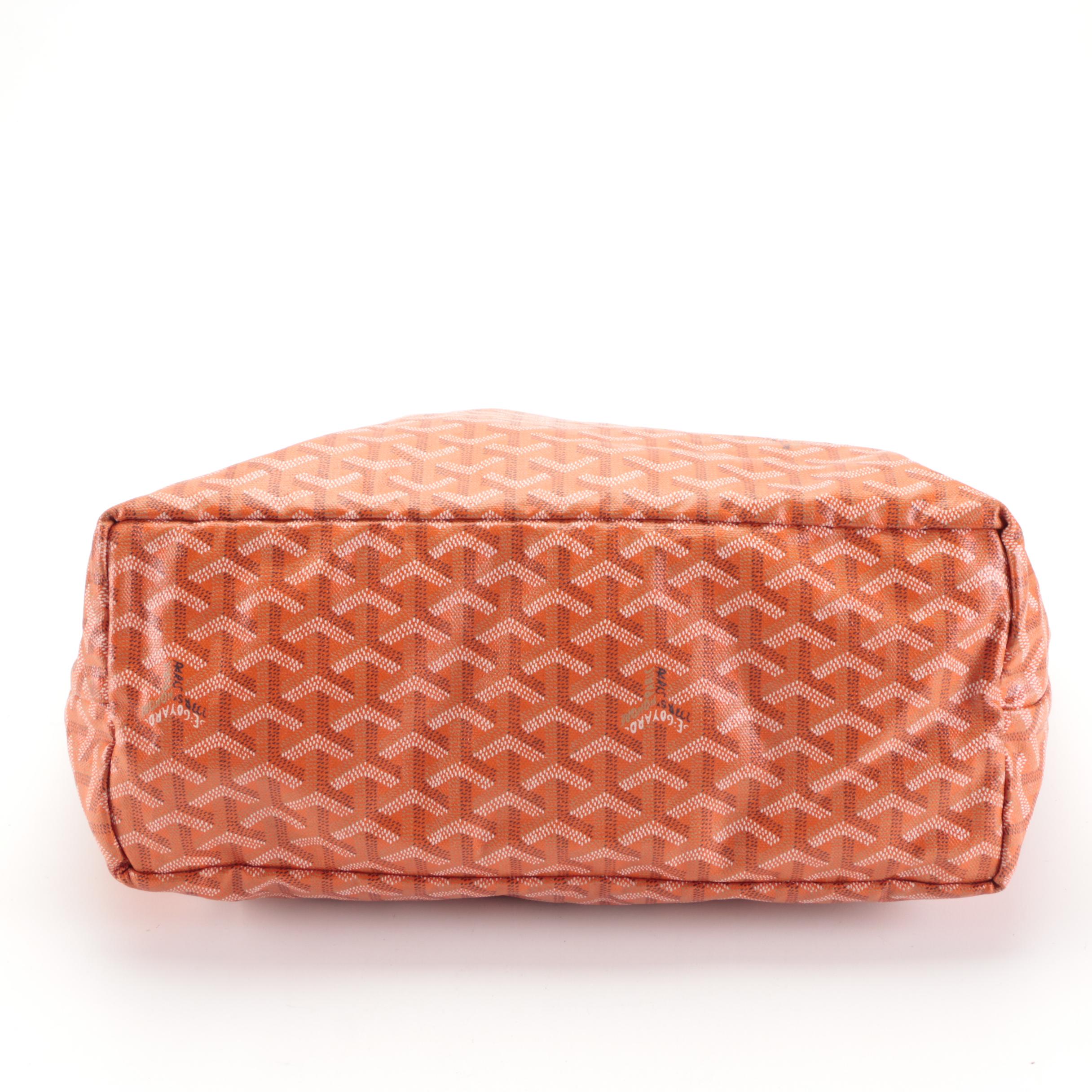 Goyard Saint Louis Tote PM and Pouch in Orange Goyardine Canvas and Leather Trim