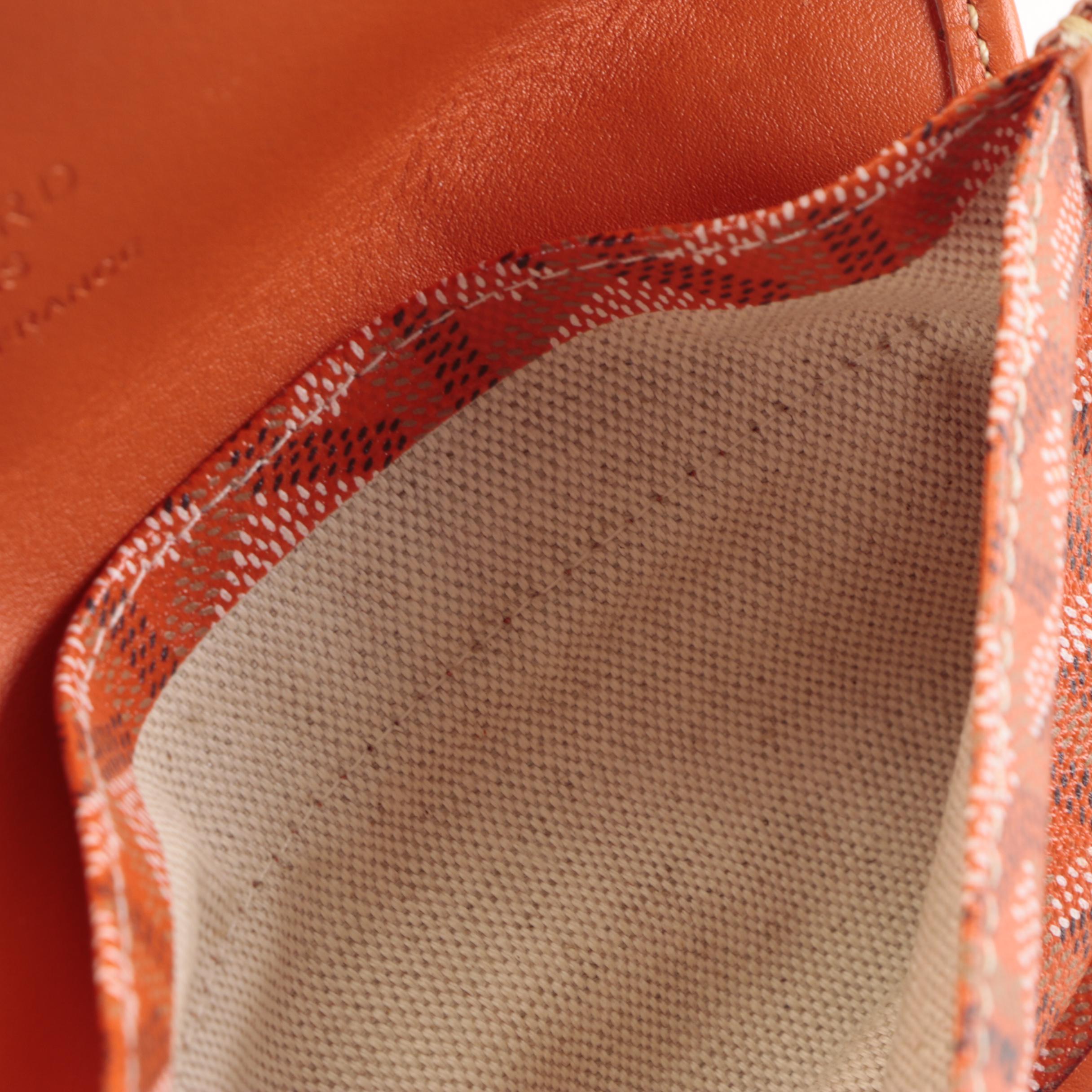 Goyard Saint Louis Tote PM and Pouch in Orange Goyardine Canvas and Leather Trim