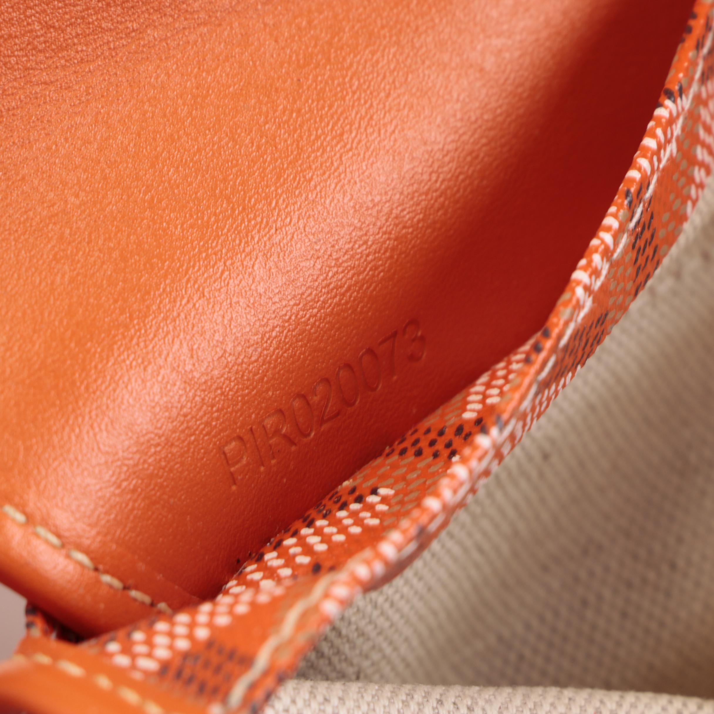Goyard Saint Louis Tote PM and Pouch in Orange Goyardine Canvas and Leather Trim