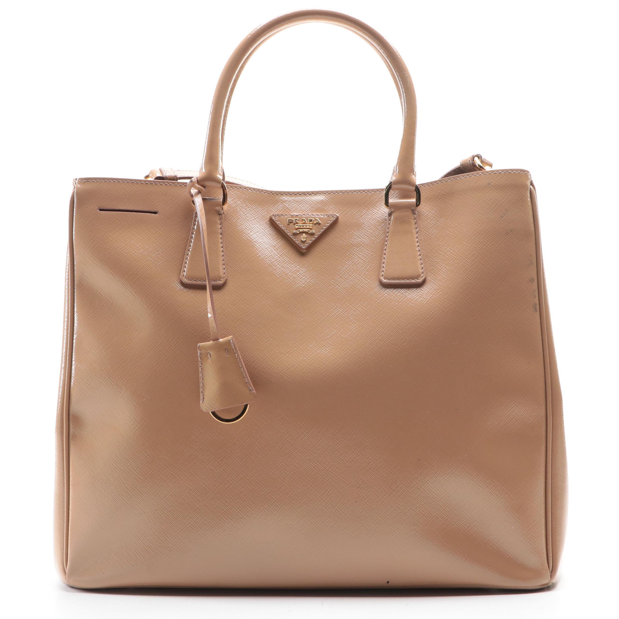 Prada Shopper Tote in Patent Saffiano Leather