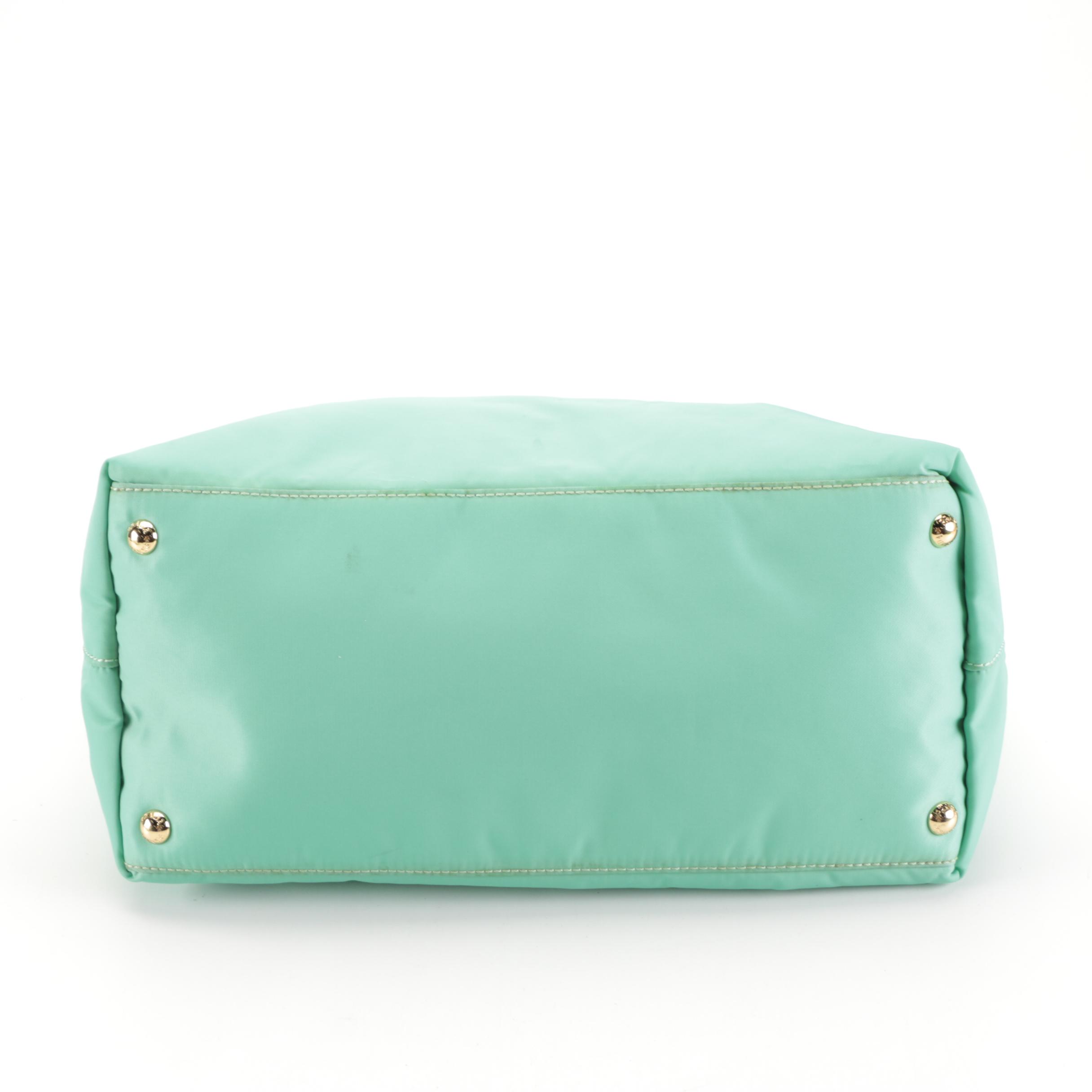 Prada Satchel Bag in Tessuto Nylon and Saffiano Leather Trim with Strap