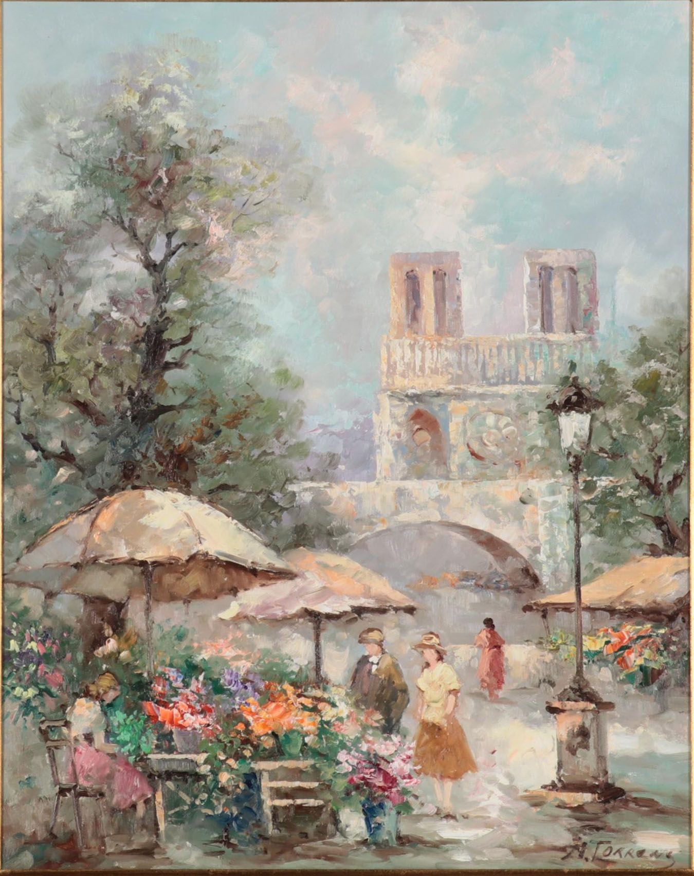 Monserrat Torrens Parisian Street Scene Oil Painting