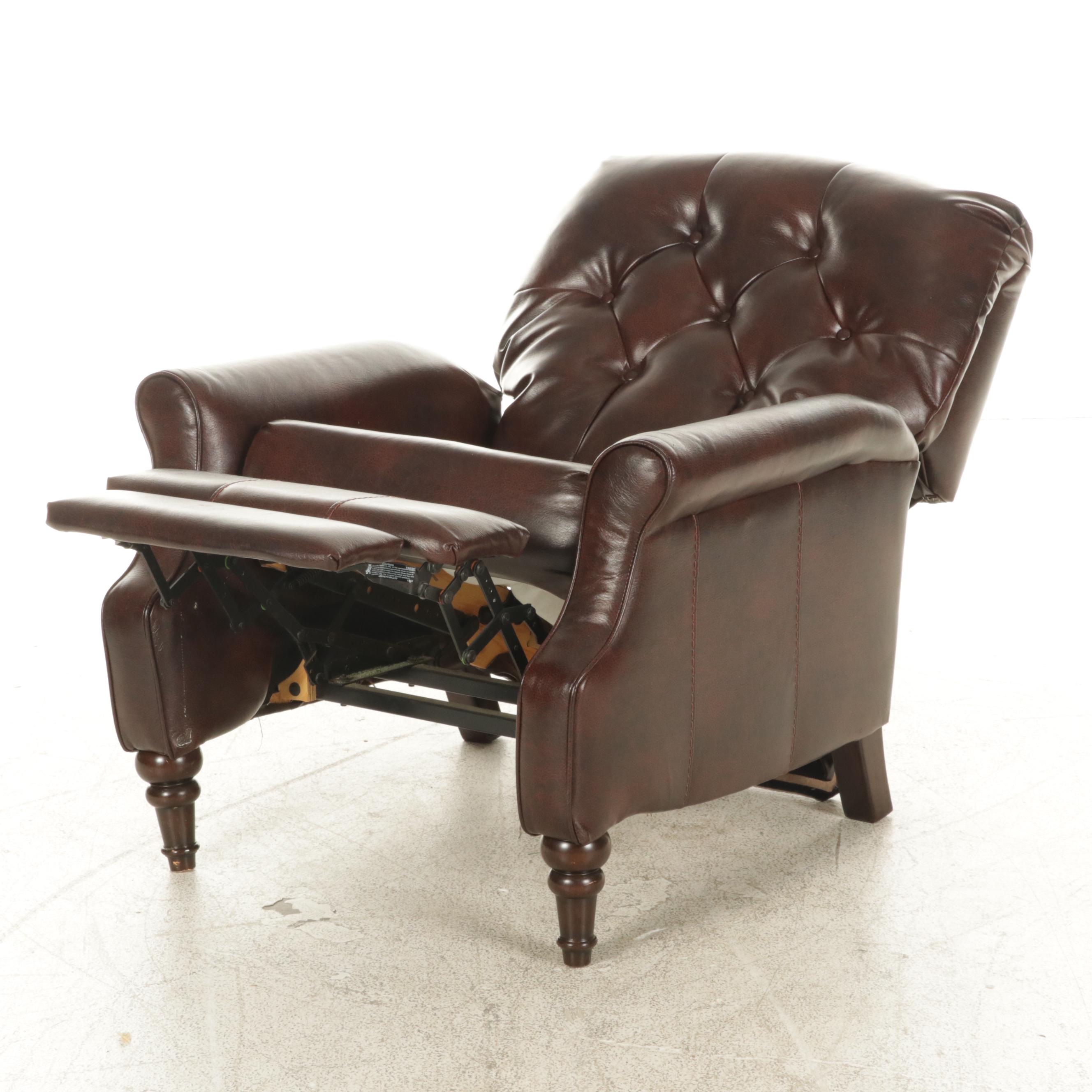 Ashley Furniture Faux Leather Upholstered Recliner, 21st Century