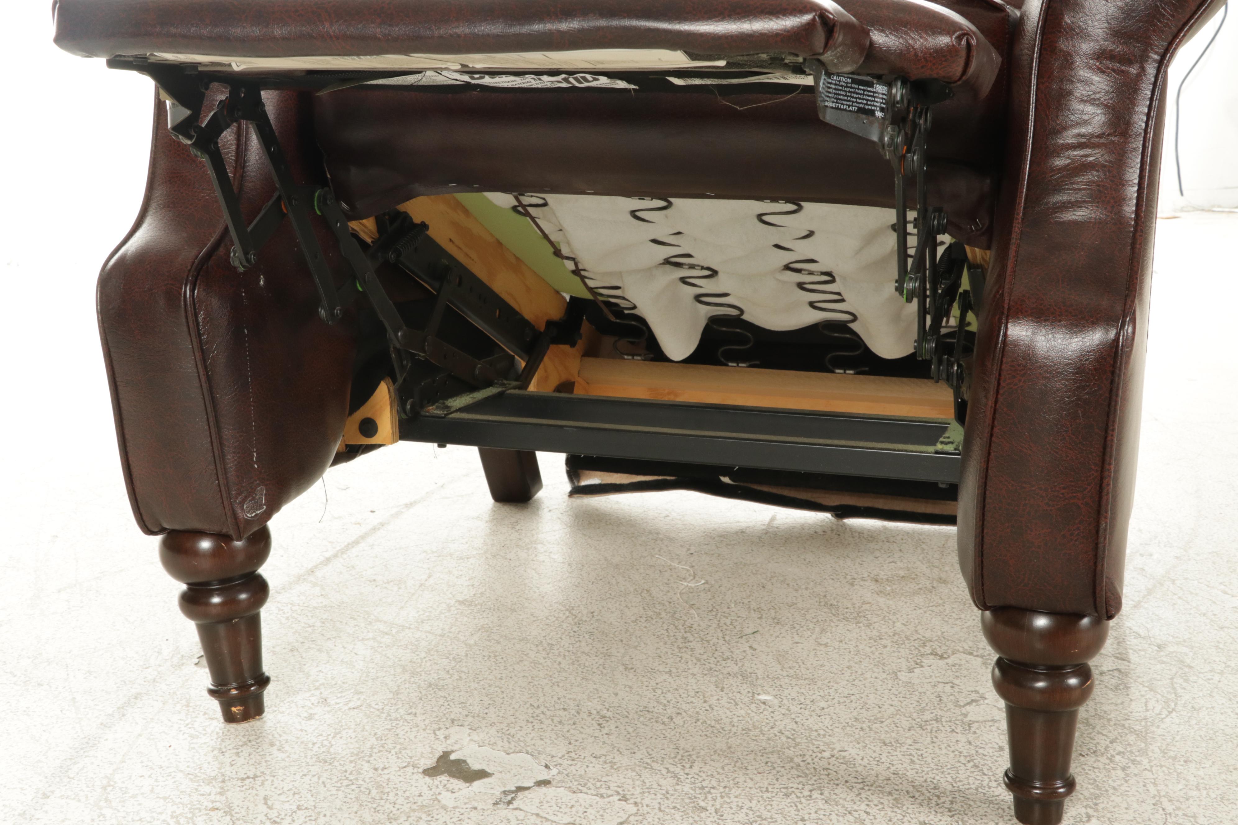 Ashley Furniture Faux Leather Upholstered Recliner, 21st Century