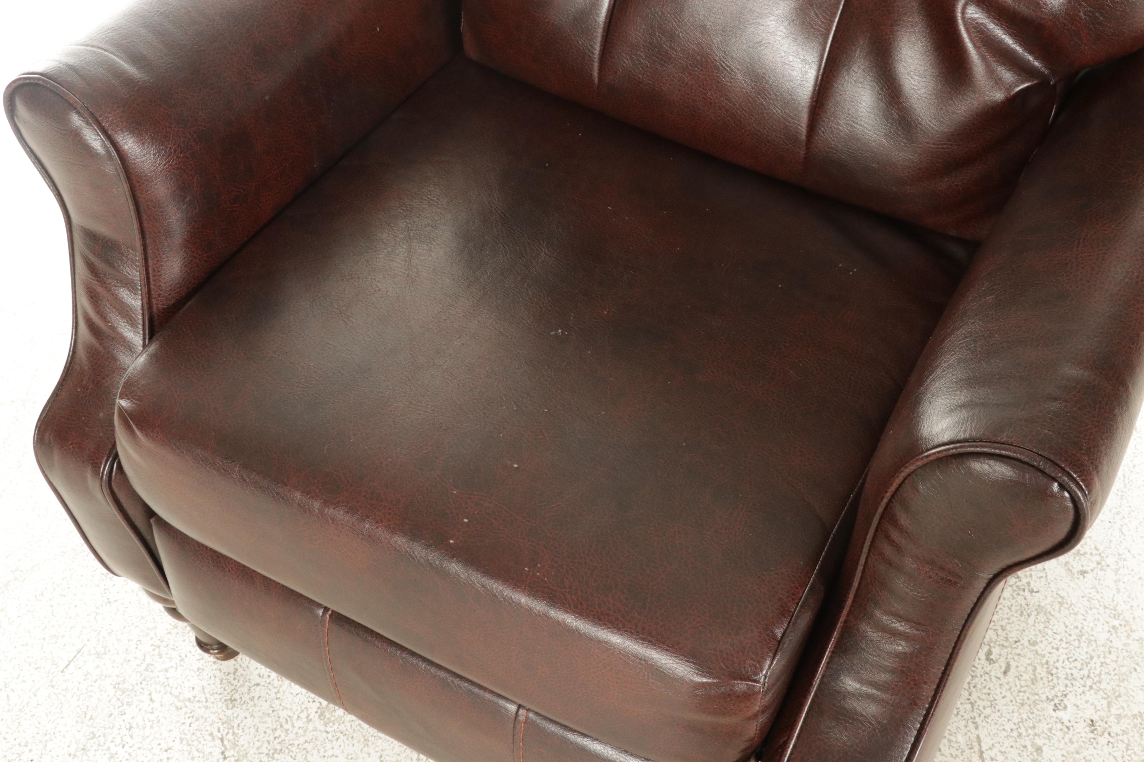 Ashley Furniture Faux Leather Upholstered Recliner, 21st Century