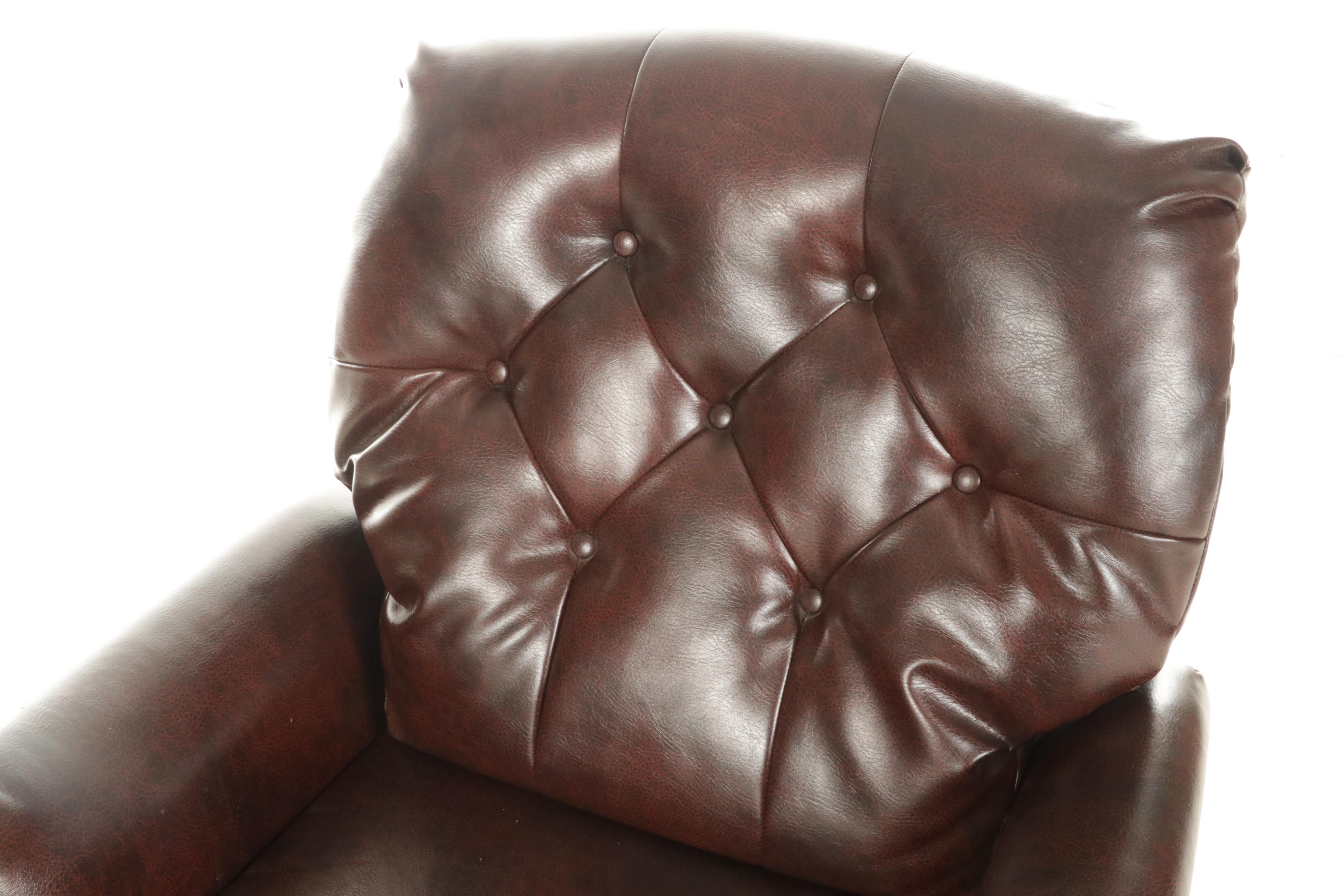 Ashley Furniture Faux Leather Upholstered Recliner, 21st Century