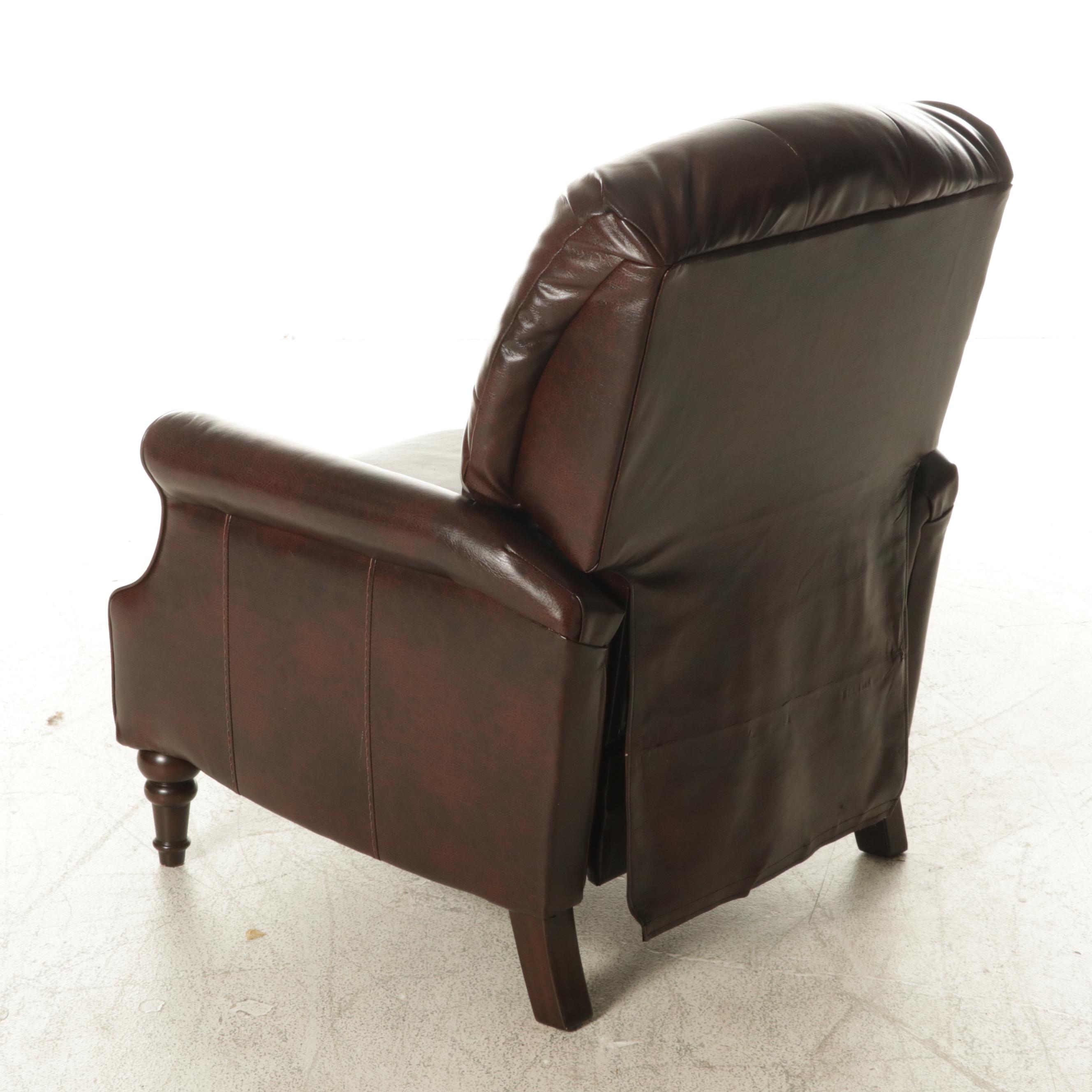 Ashley Furniture Faux Leather Upholstered Recliner, 21st Century