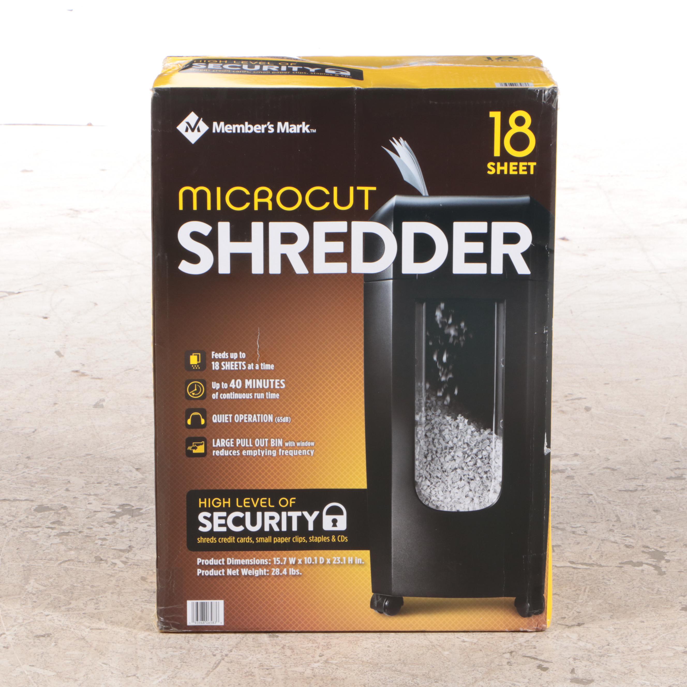 Member's Mark 18 Sheet Microcut Document Shredder