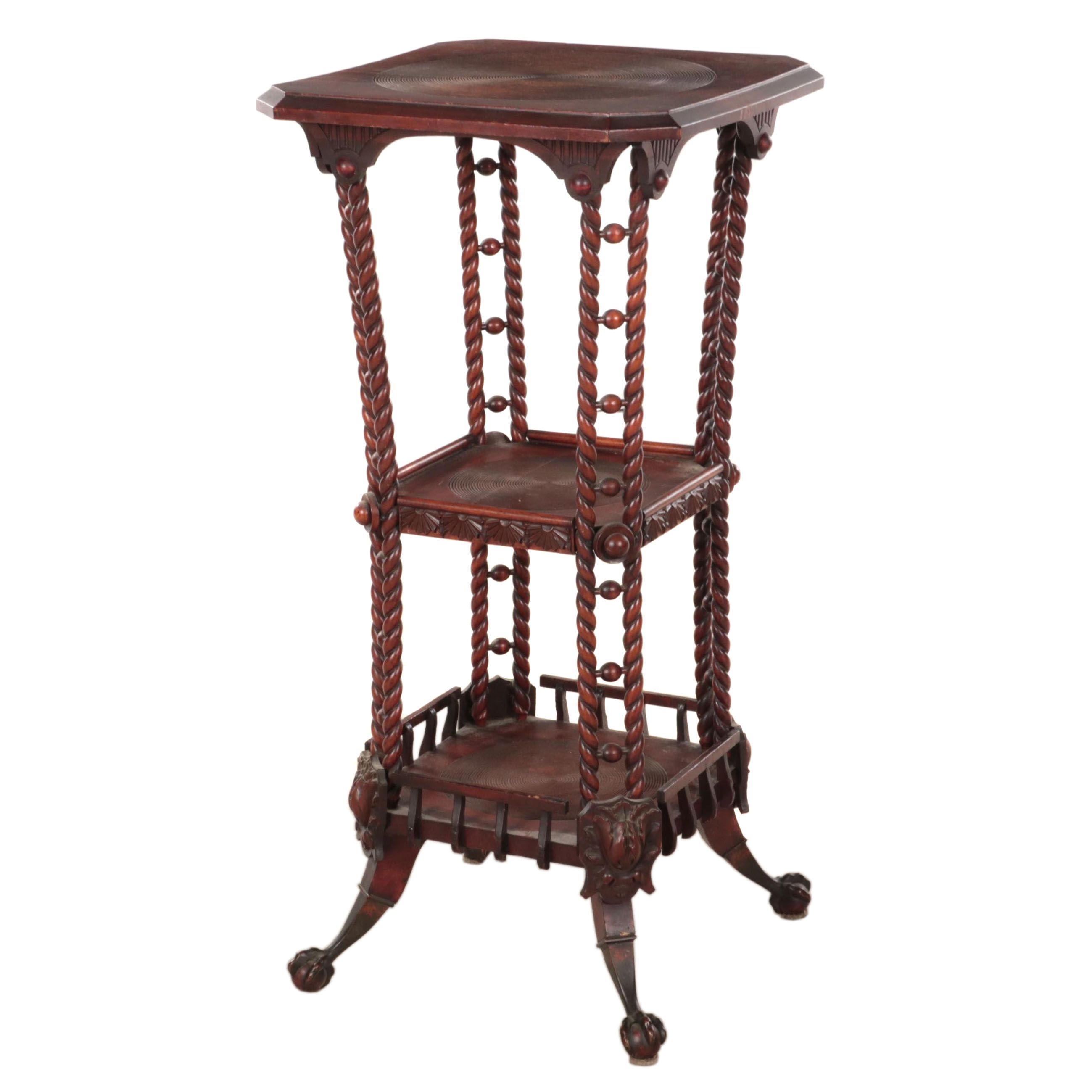 American Aesthetic Movement Three-Tier Pedestal, circa 1900