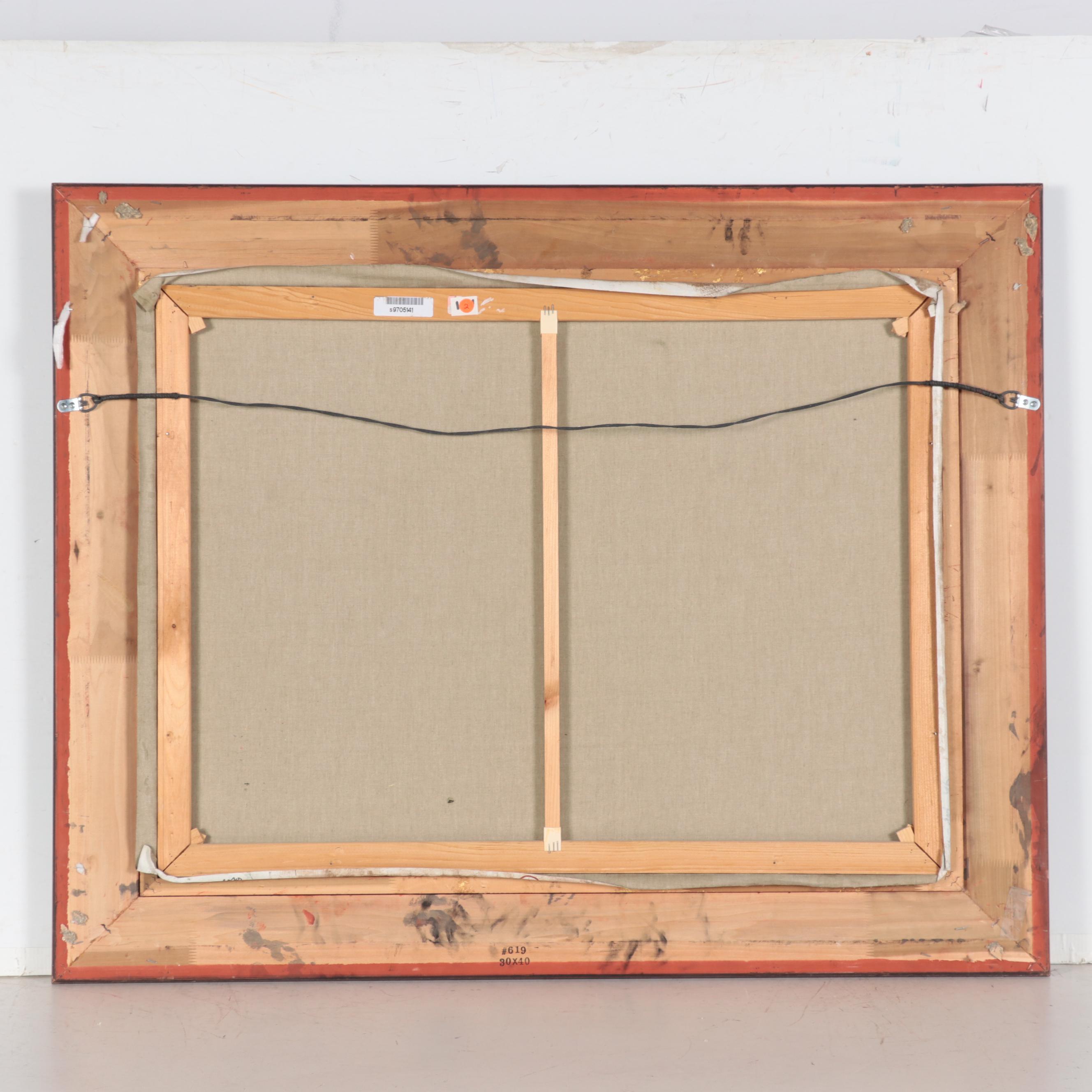 Oil Painting of Stable Interior With Three Horses