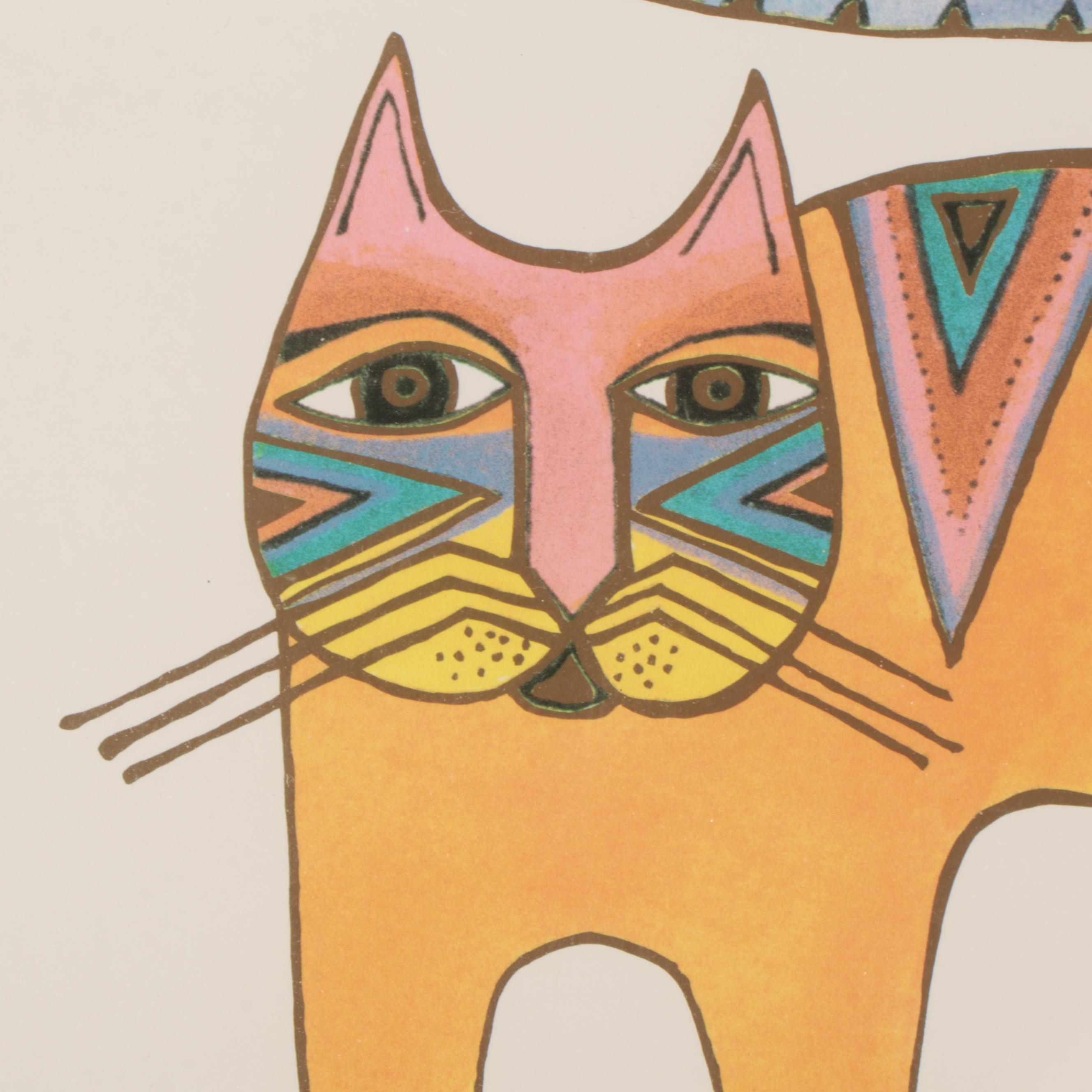Laurel Burch Studios Offset Lithograph "Fantastic Felines"