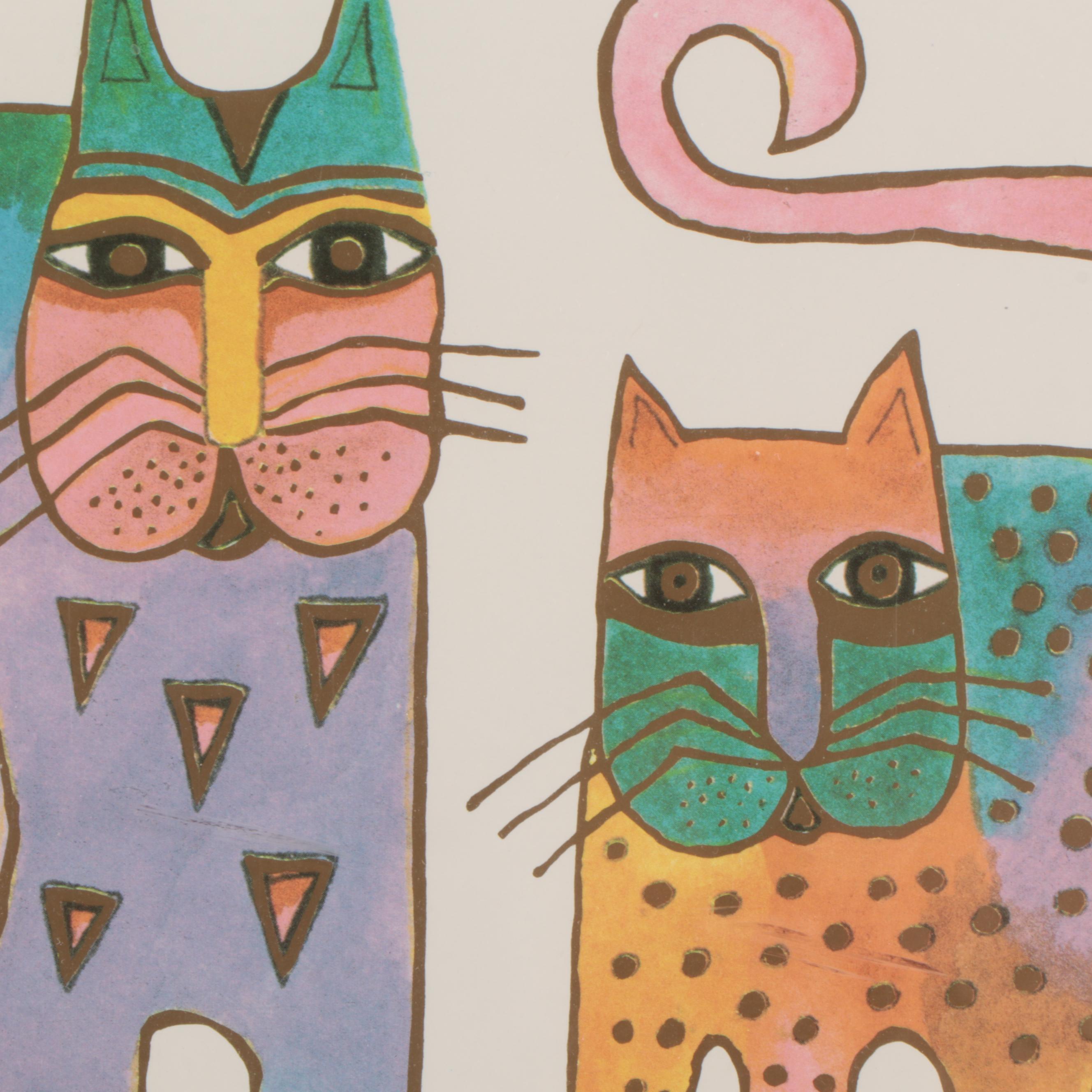 Laurel Burch Studios Offset Lithograph "Fantastic Felines"
