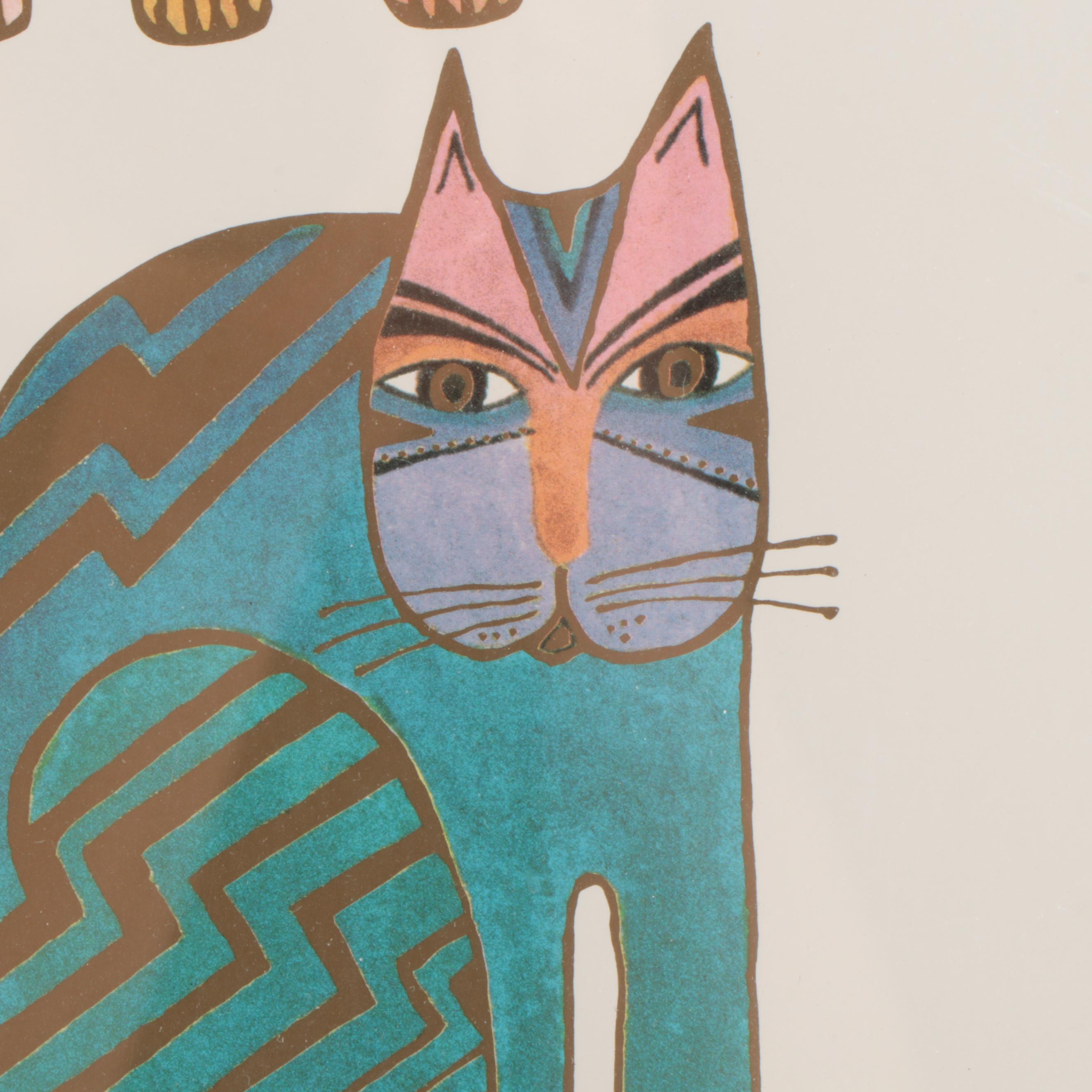 Laurel Burch Studios Offset Lithograph "Fantastic Felines"