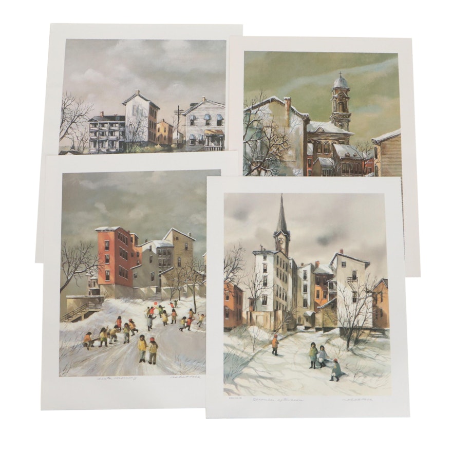 Robert Fabe Winter Scene Offset Lithographs