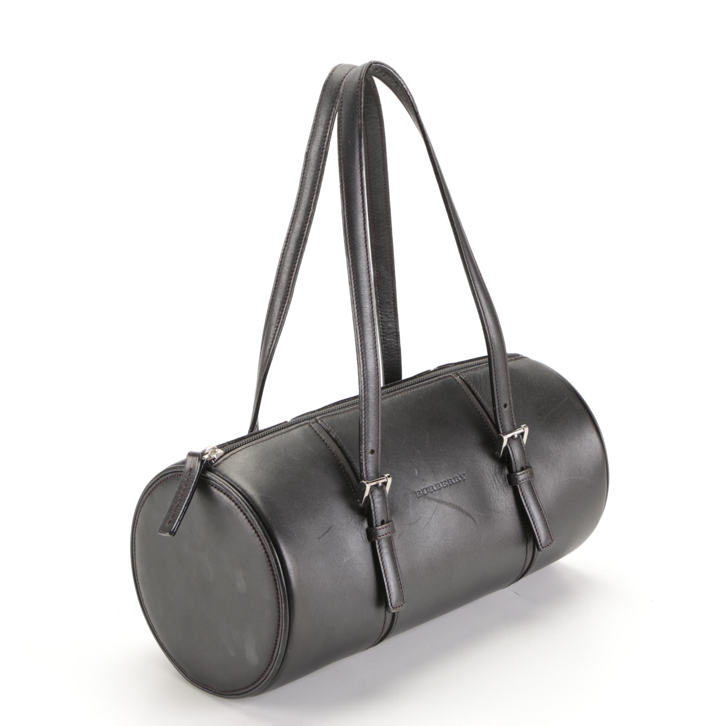 Burberry Leather Barrel Bag