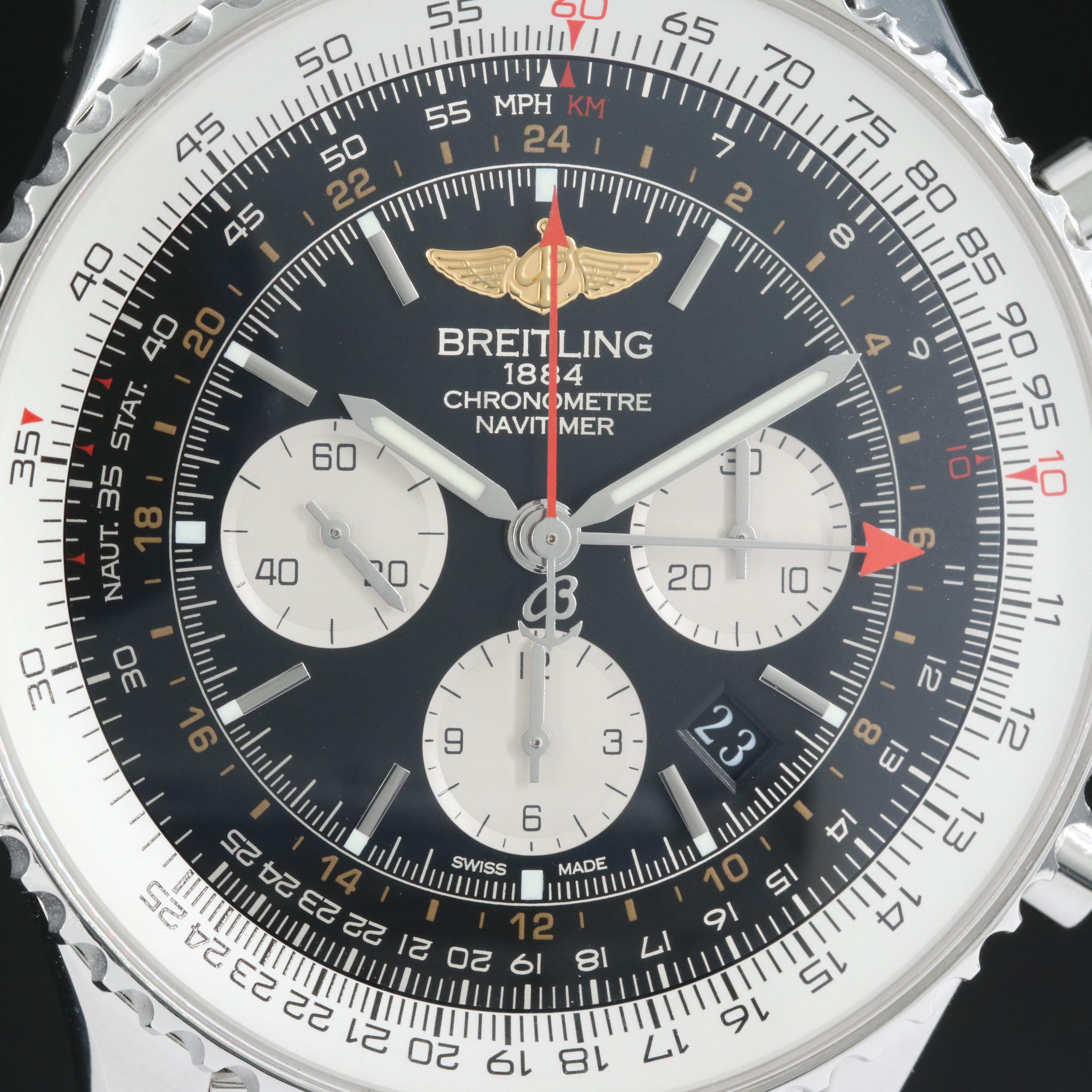 Breitling Navitimer Chronograph GMT 48mm Stainless Steel Automatic Watch