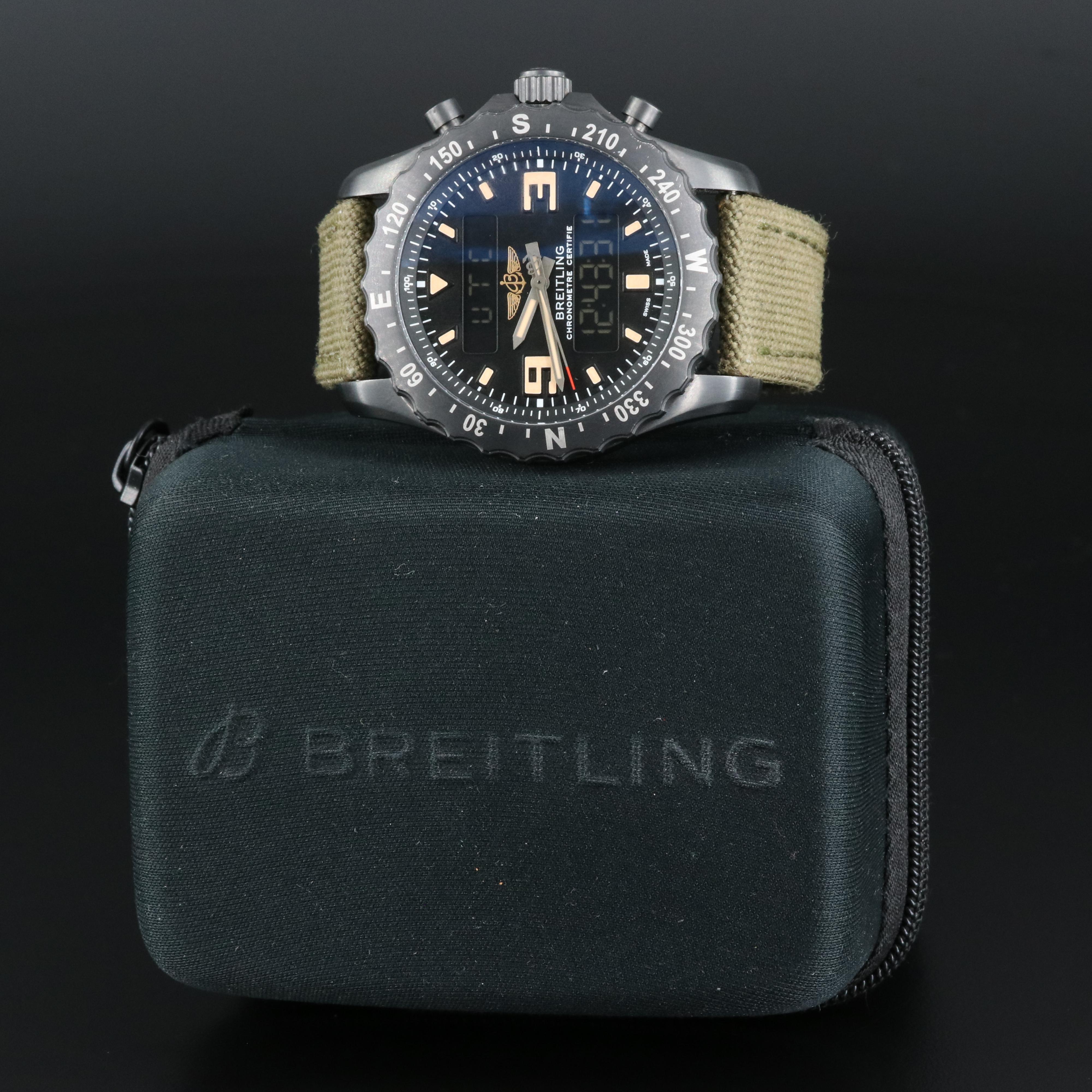 Breitling Chronospace Military Black Steel Volcanic Black Watch