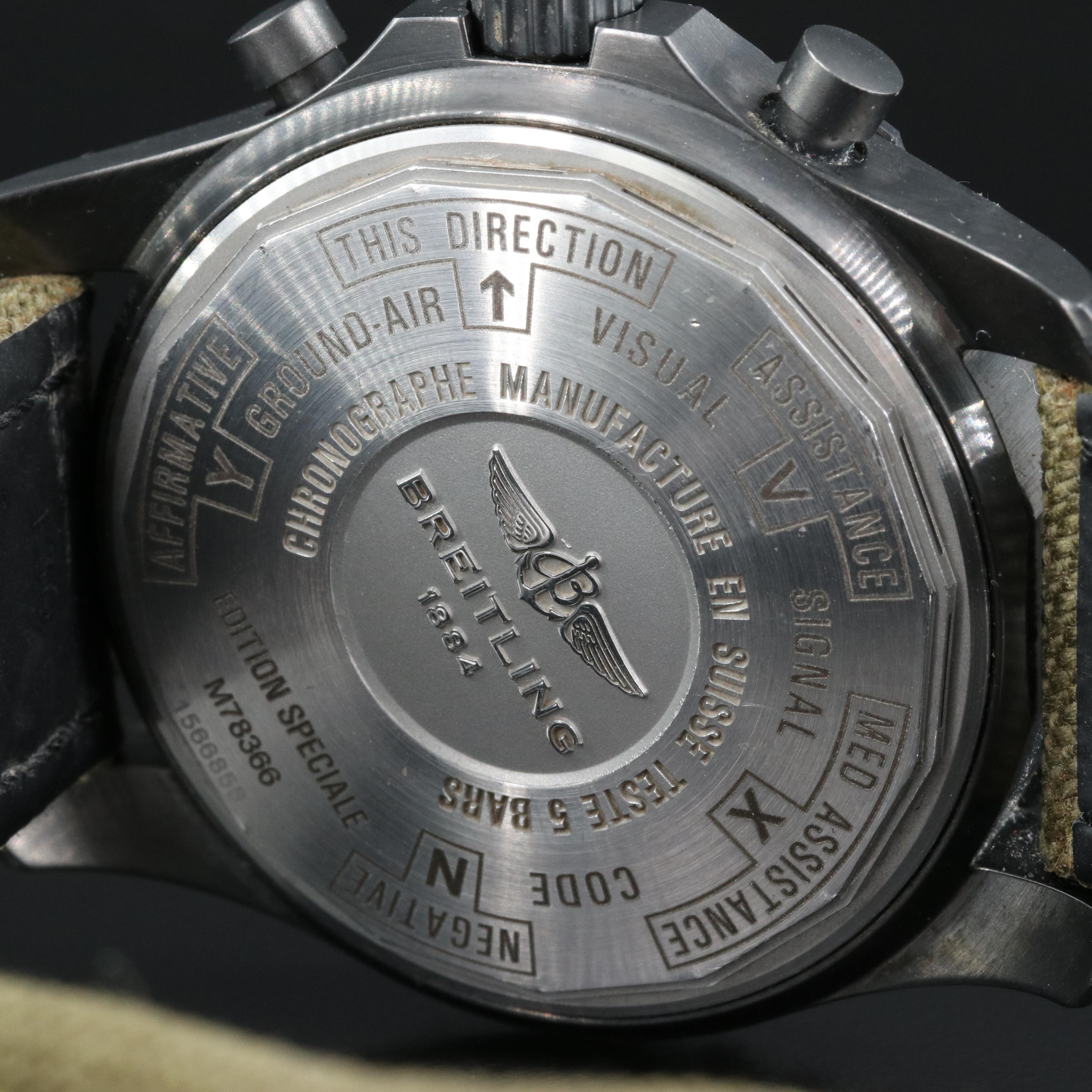 Breitling Chronospace Military Black Steel Volcanic Black Watch