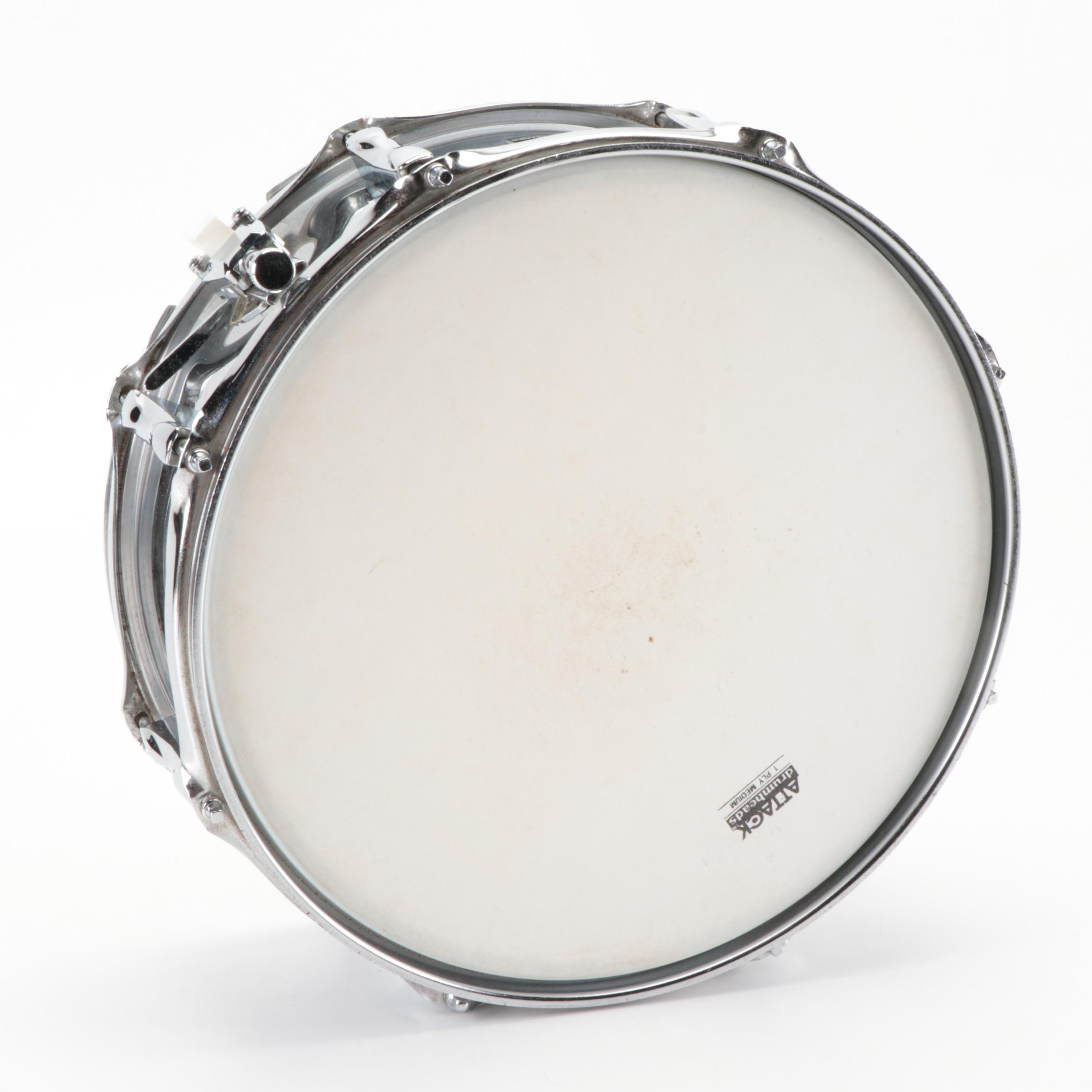 Premier Chrome Snare Drum with Attack Drumheads in Drum Pack Case