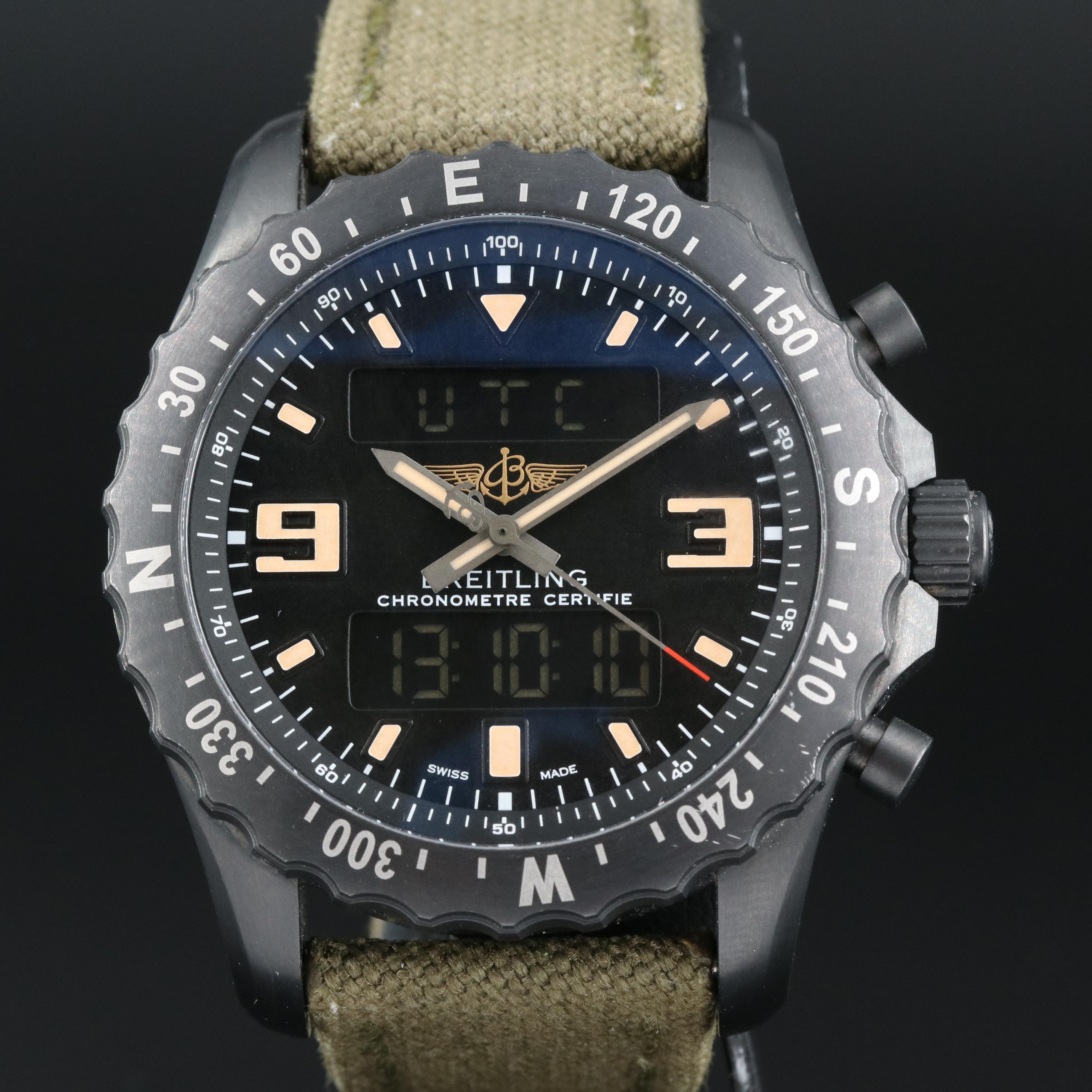 Breitling Chronospace Military Black Steel Volcanic Black Watch
