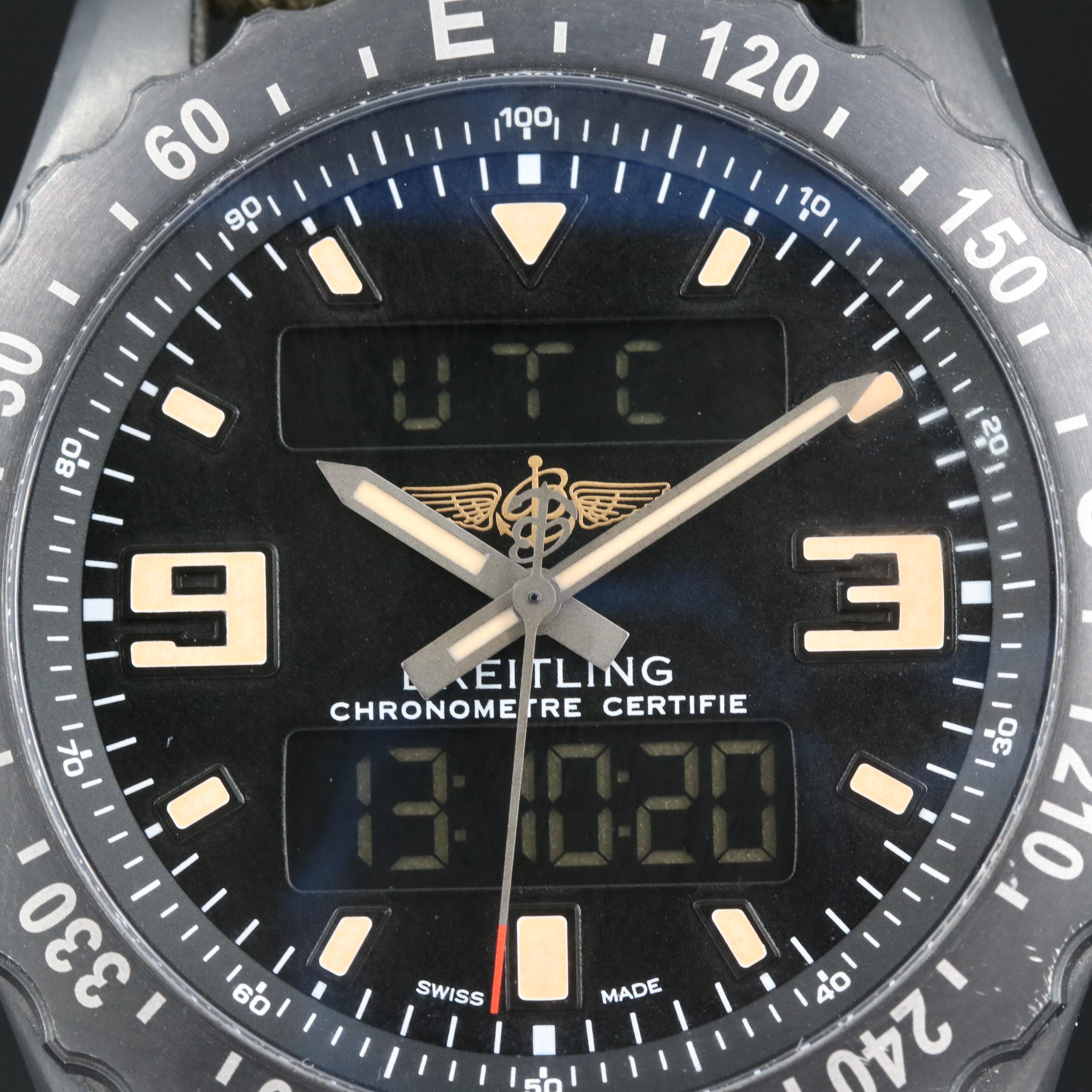 Breitling Chronospace Military Black Steel Volcanic Black Watch