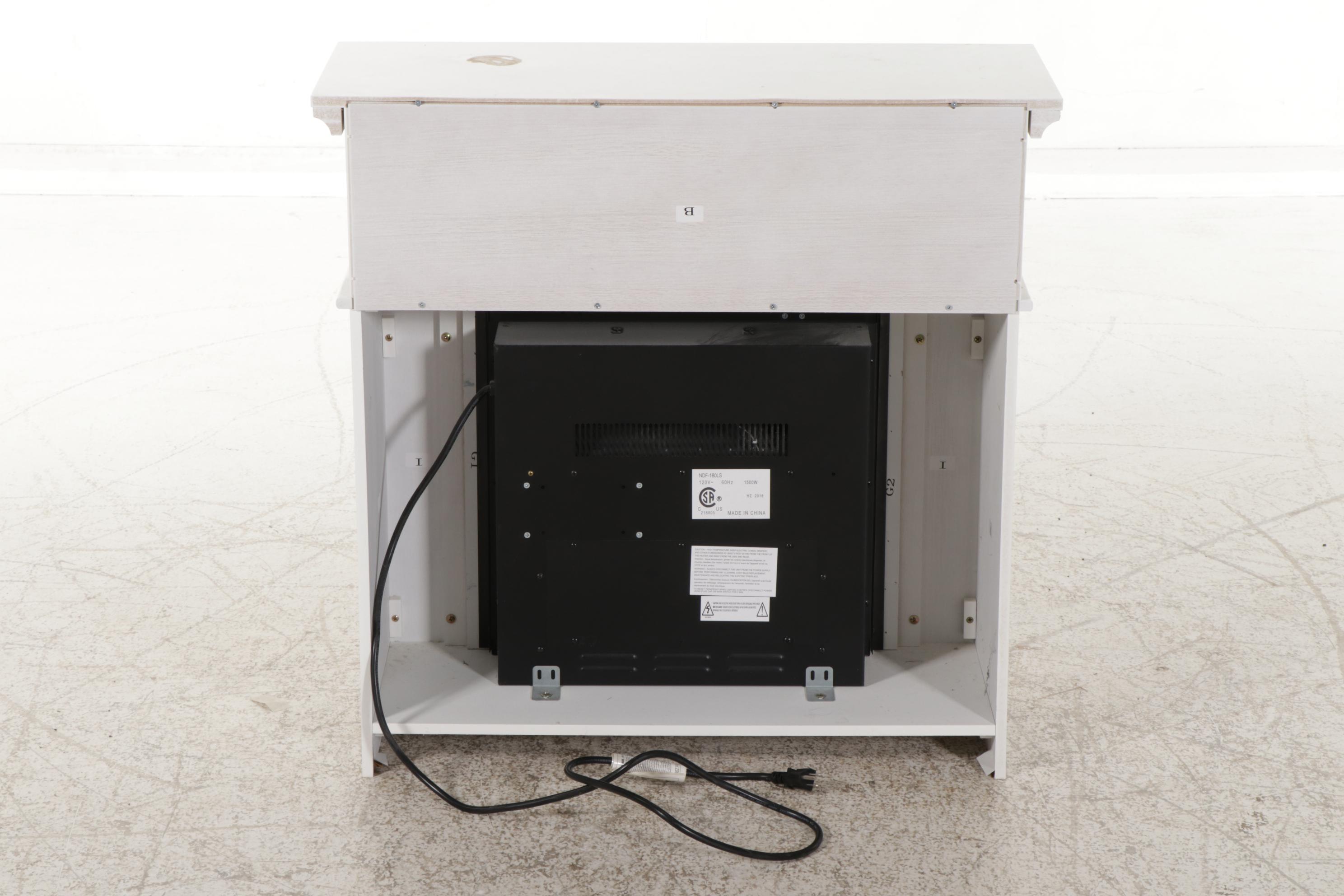 Contemporary Electric Firebox in Painted Cabinet