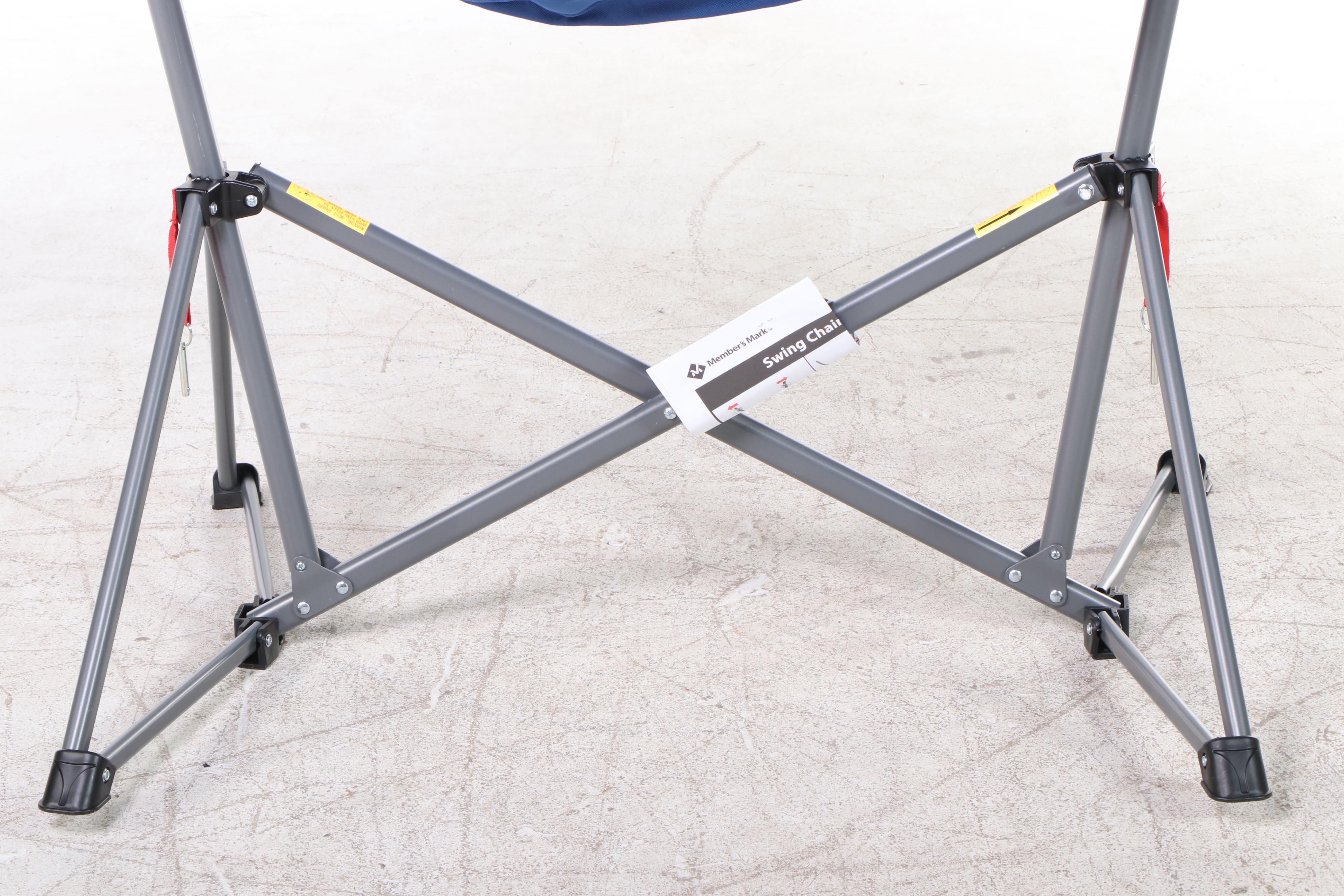 Member's Mark Swing Chair Lounger and Folding Chair in Blue