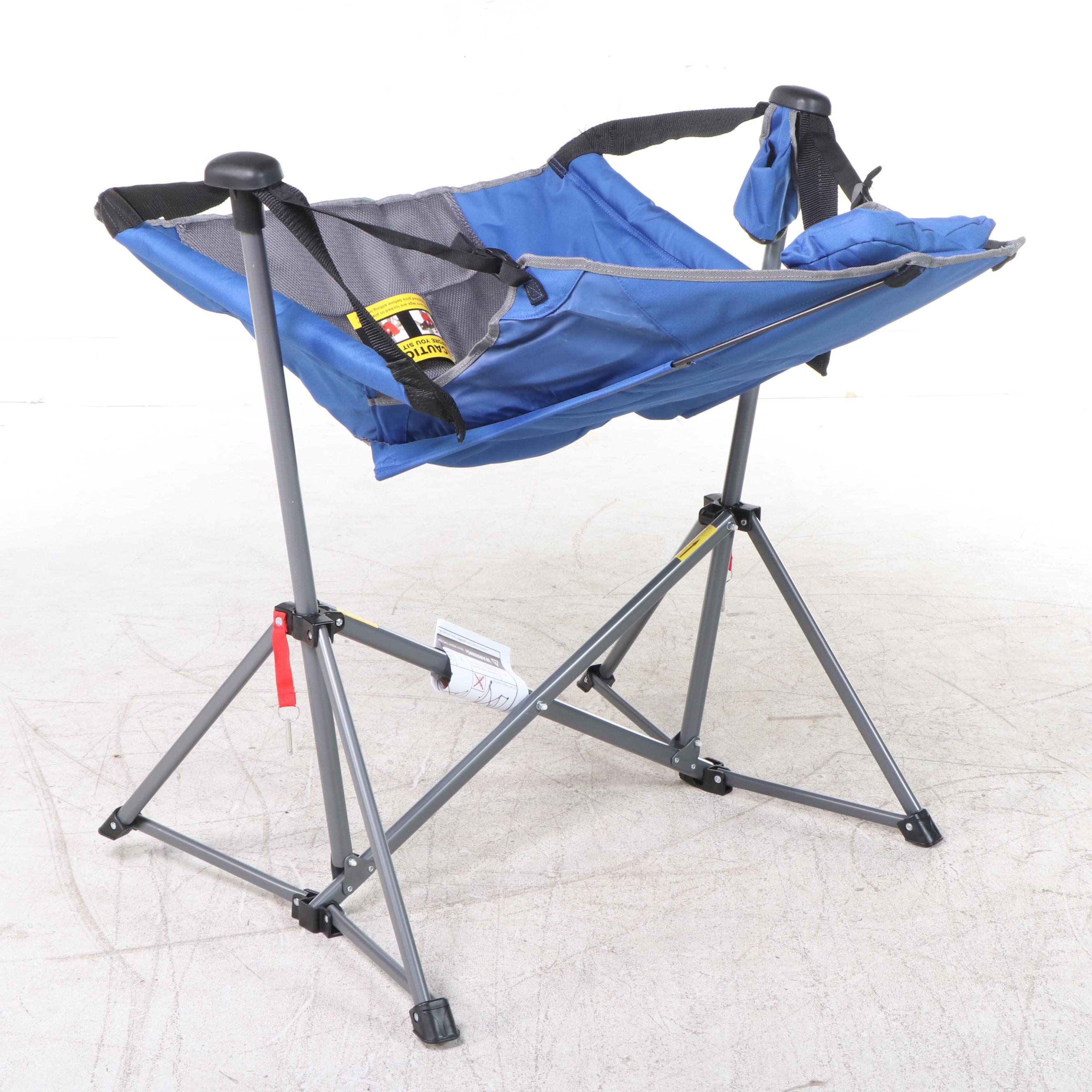 Member's Mark Swing Chair Lounger and Folding Chair in Blue