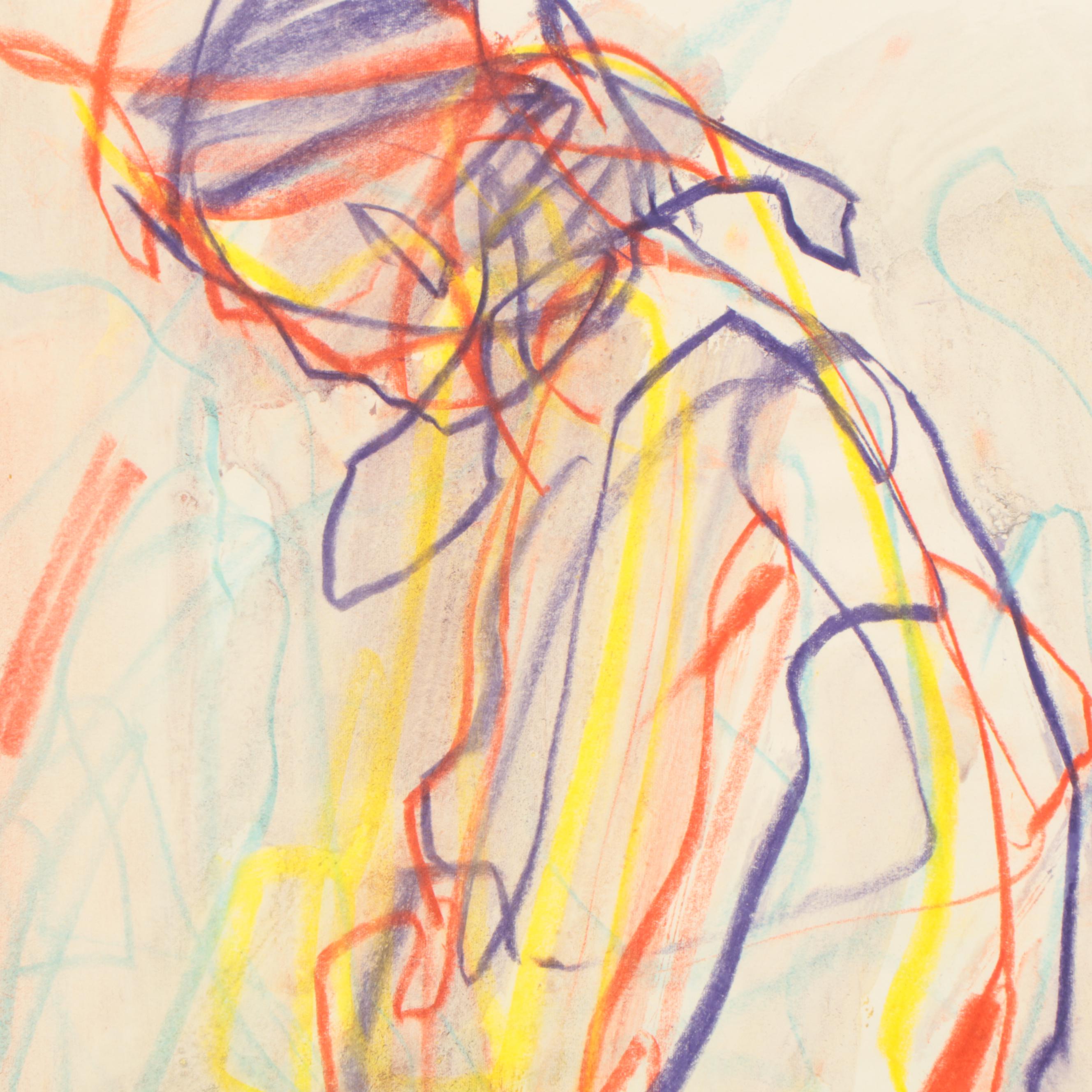 Jack Meanwell Figurative Pastel Drawing, 1981