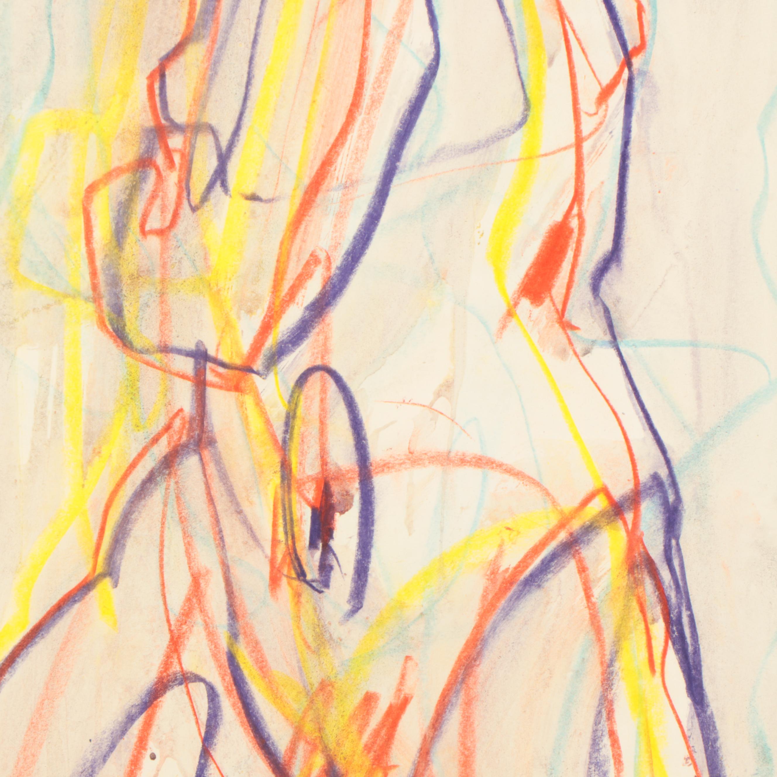 Jack Meanwell Figurative Pastel Drawing, 1981