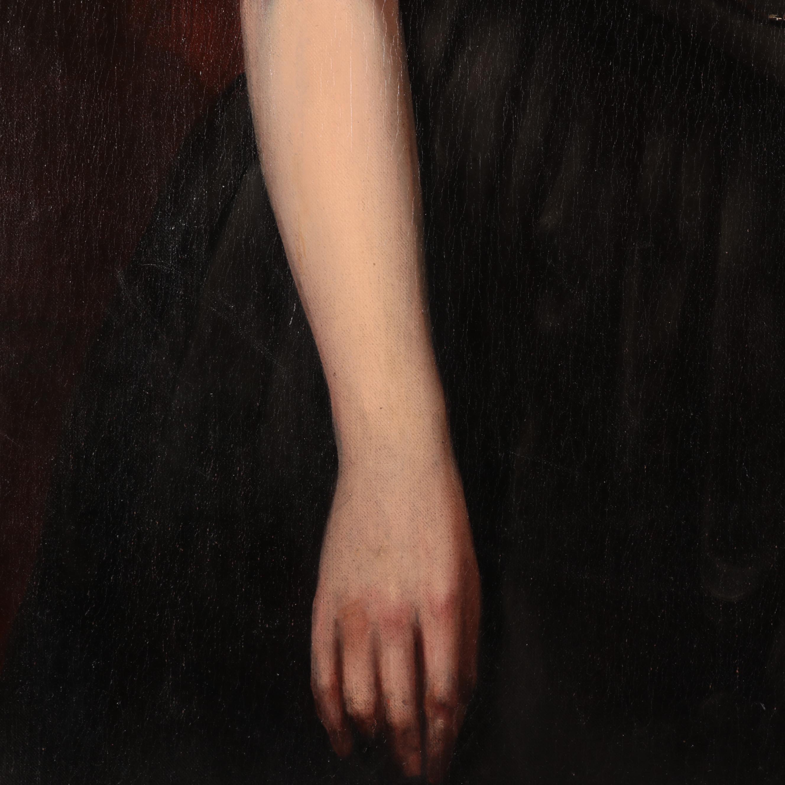 American School Large-Scale Portrait Oil Painting