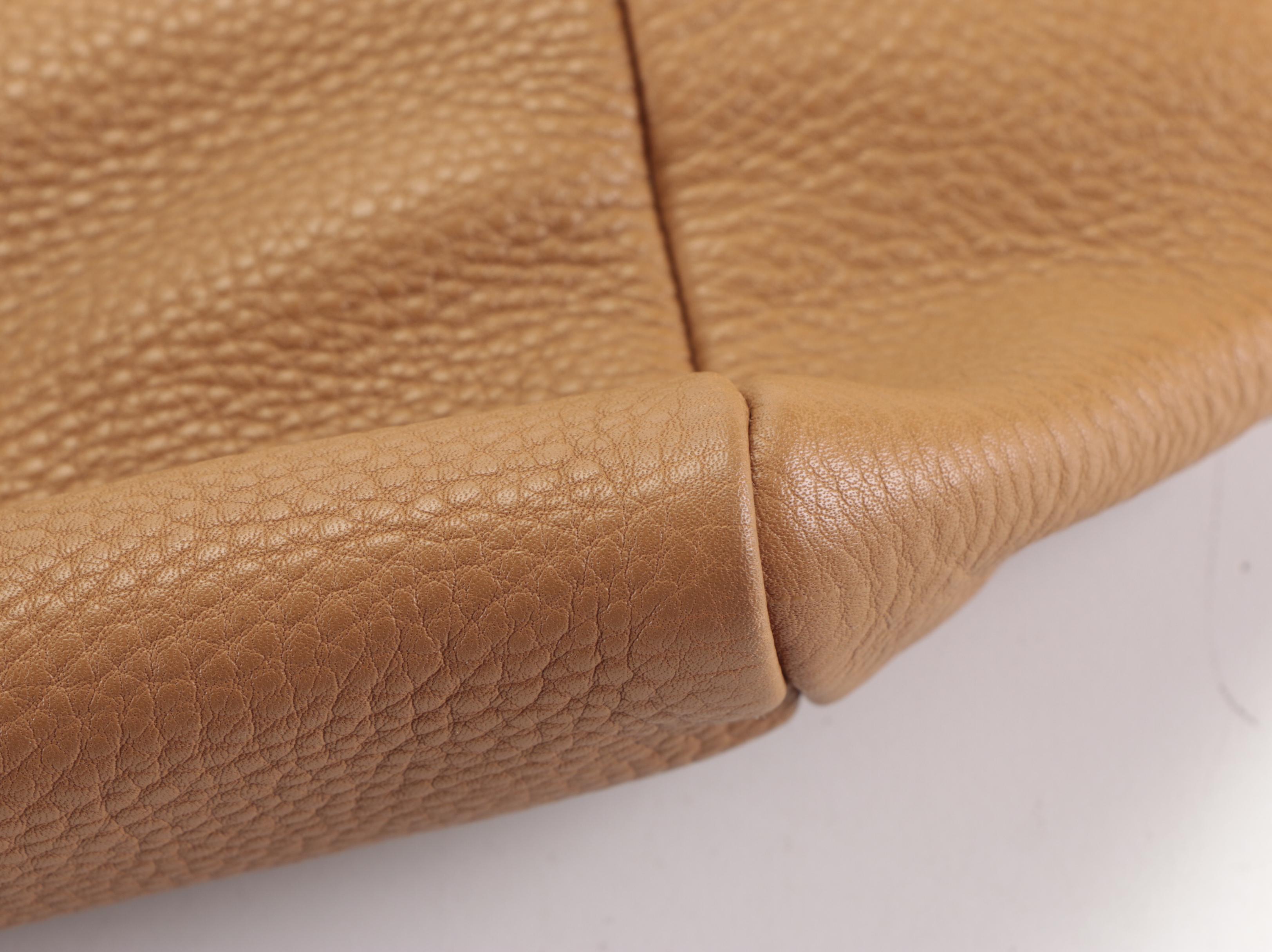 Prada Large Shoulder Tote Bag in Caramel Vitello Daino Leather
